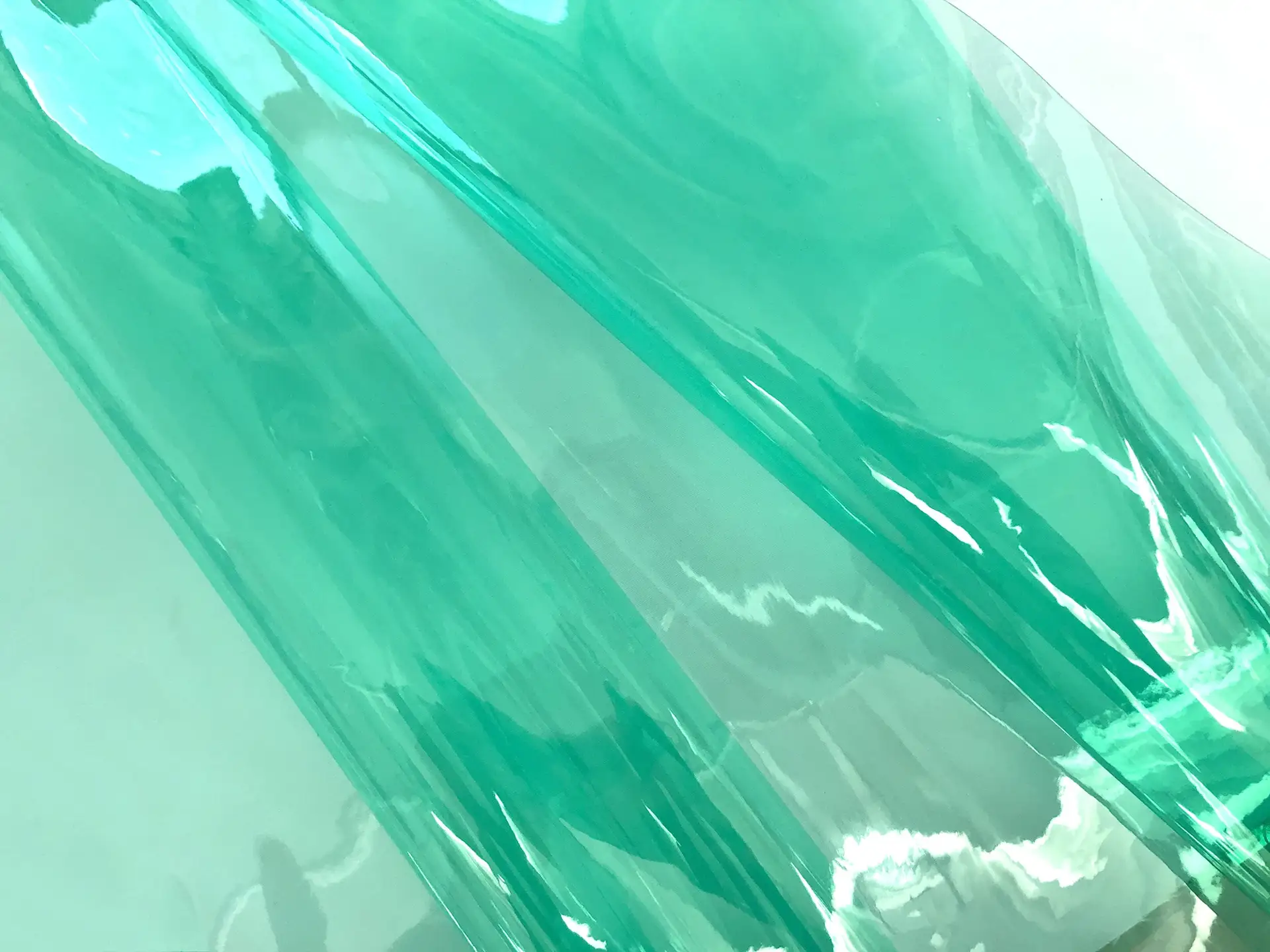 Clear Tinted Plastic in Aqua