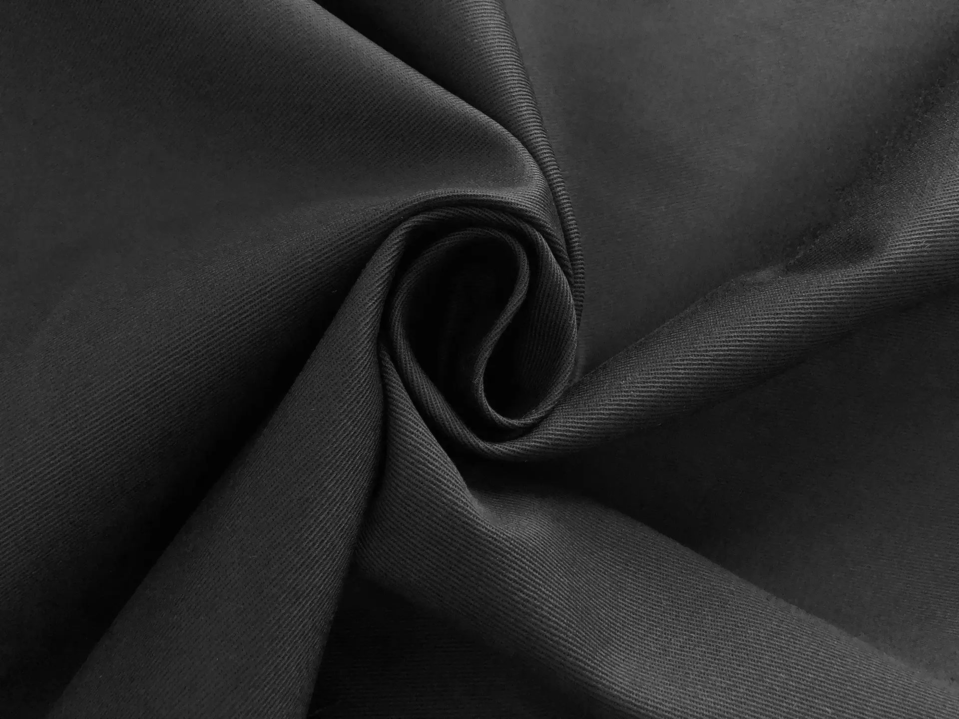 Stretch Cotton Chino Twill in Black