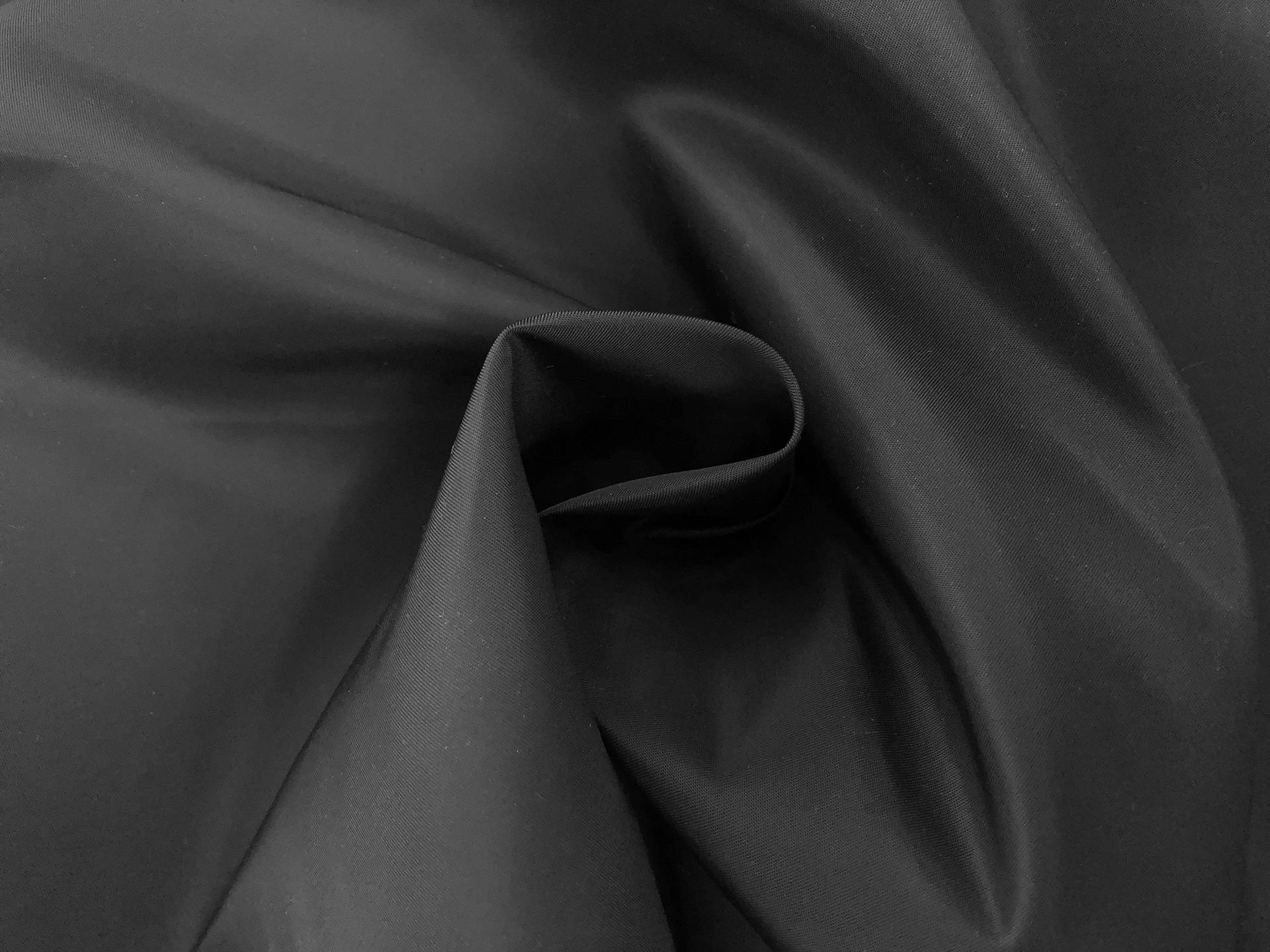Nylon Satin Twill Rainwear in Black