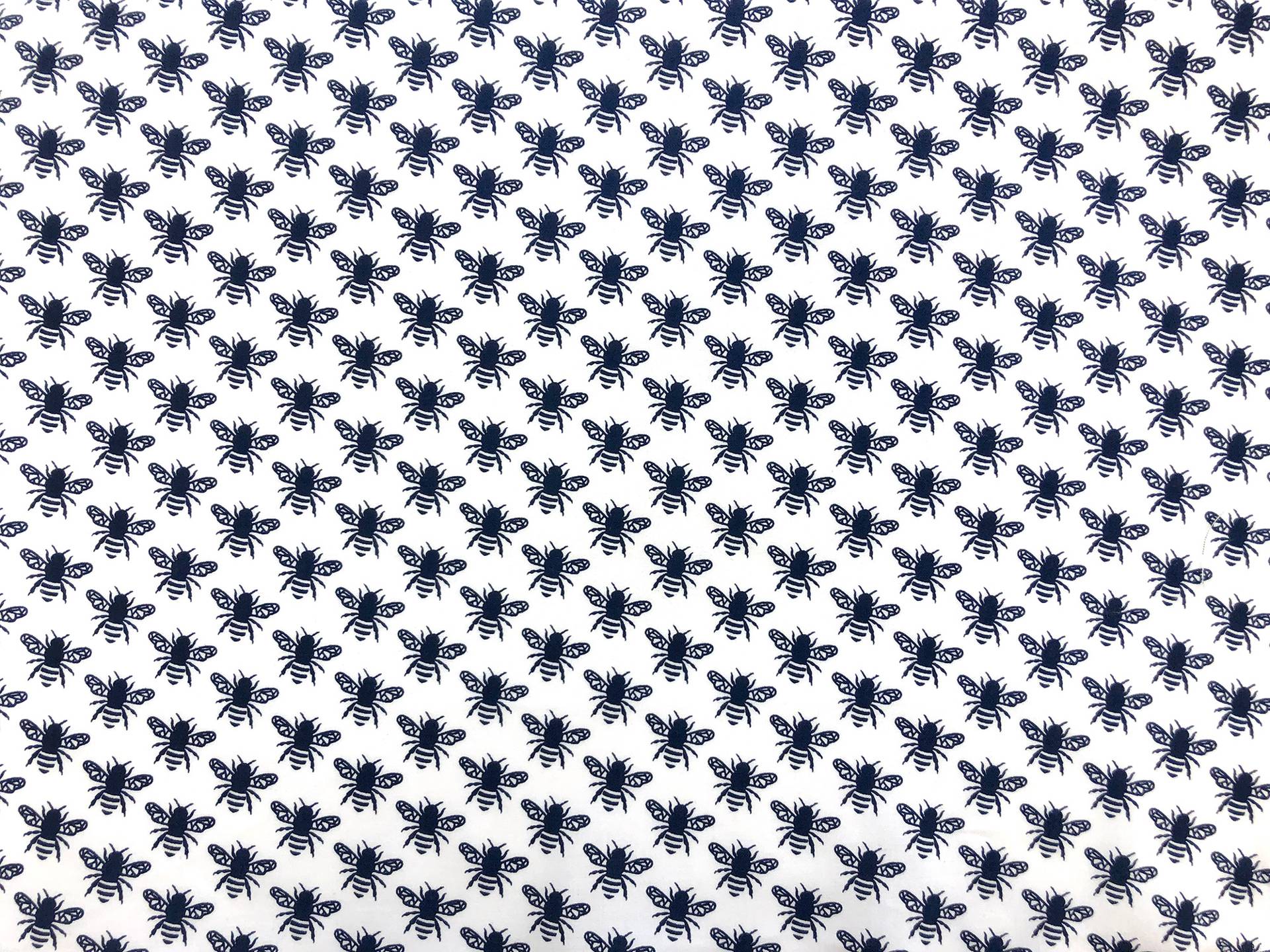 Cotton Broadcloth Print With Bees in Navy