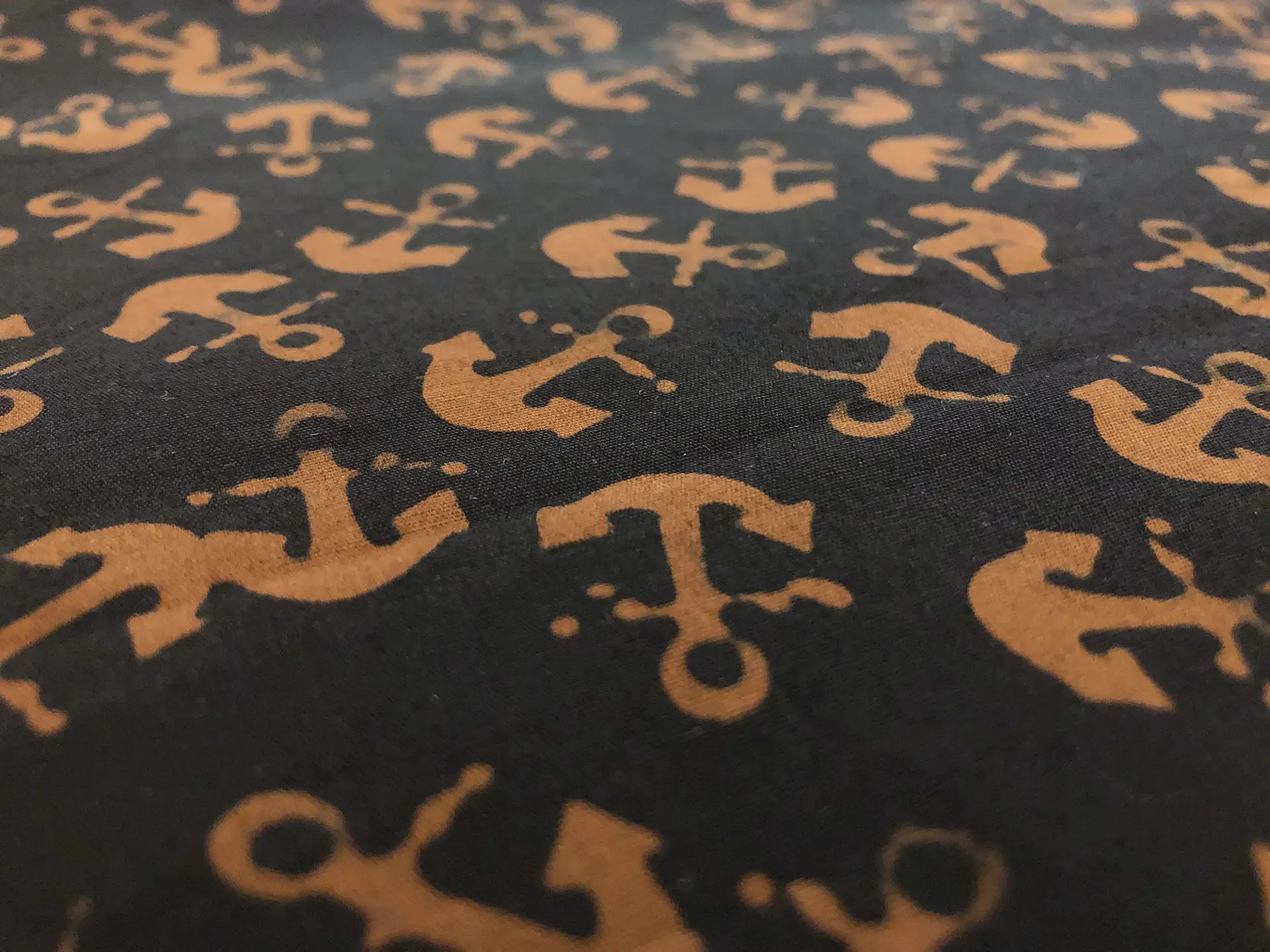 Cotton Batik With Nautical Anchors Motif