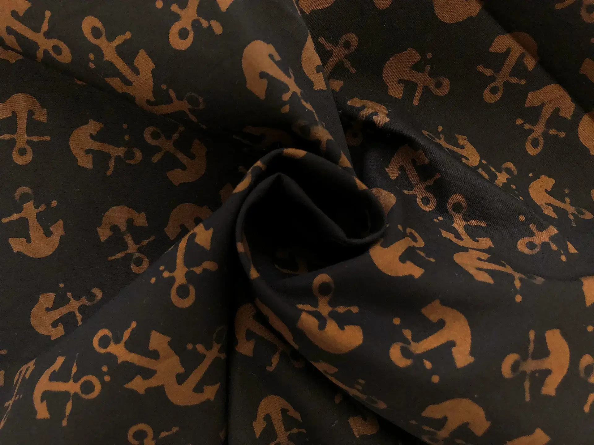 Cotton Batik With Nautical Anchors Motif
