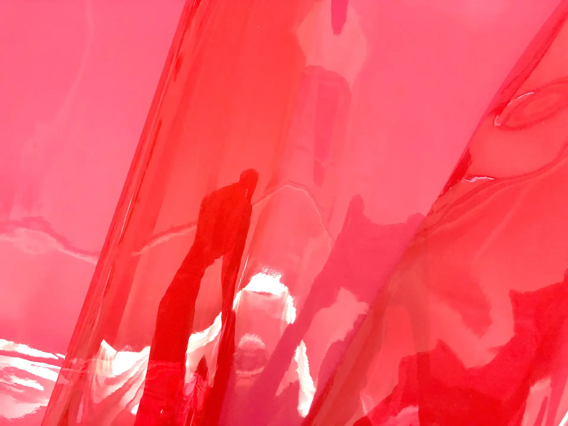 Clear Tinted Plastic in Crimson