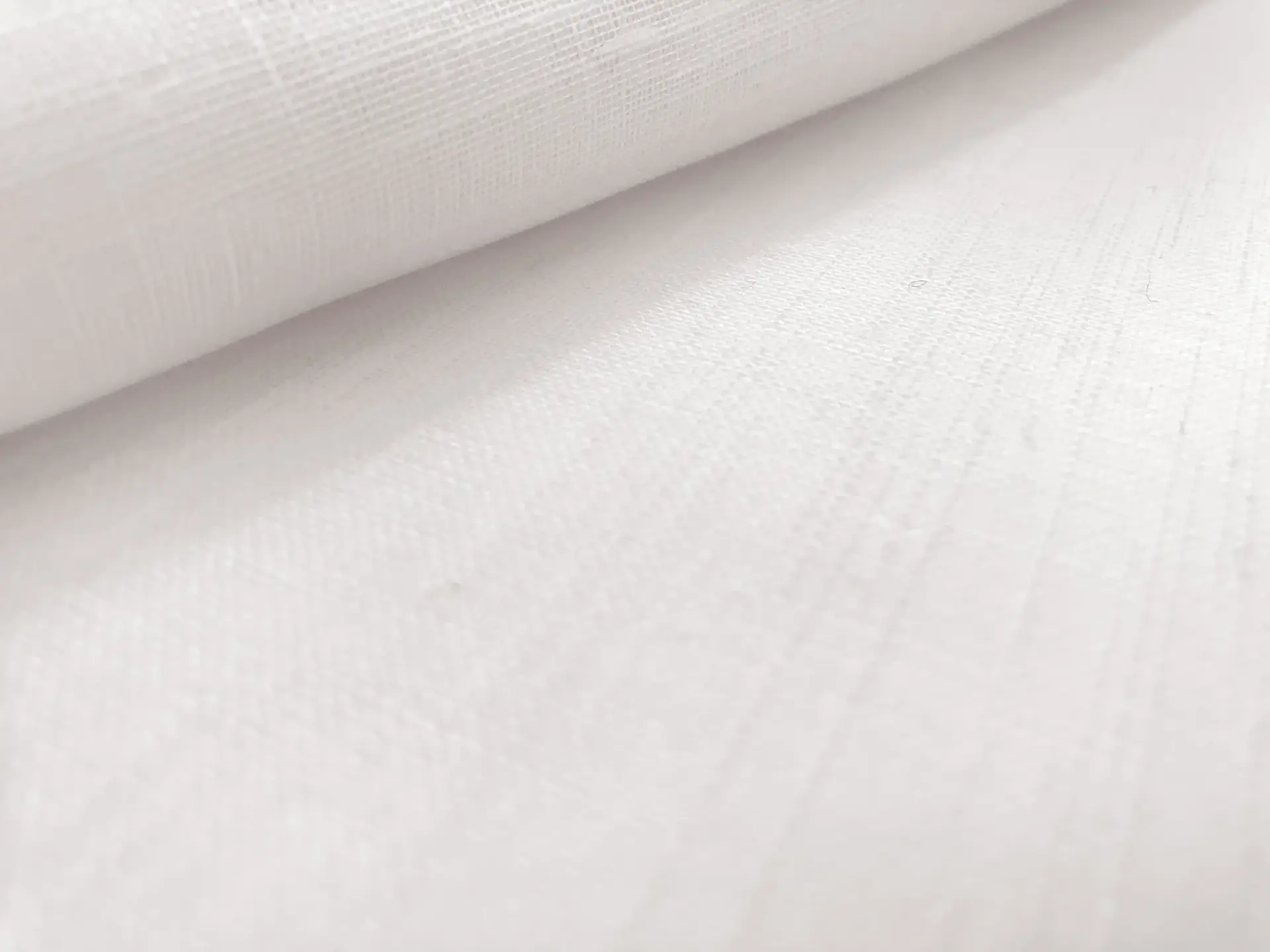 Linen and Poly Blend Sheer Mesh in White