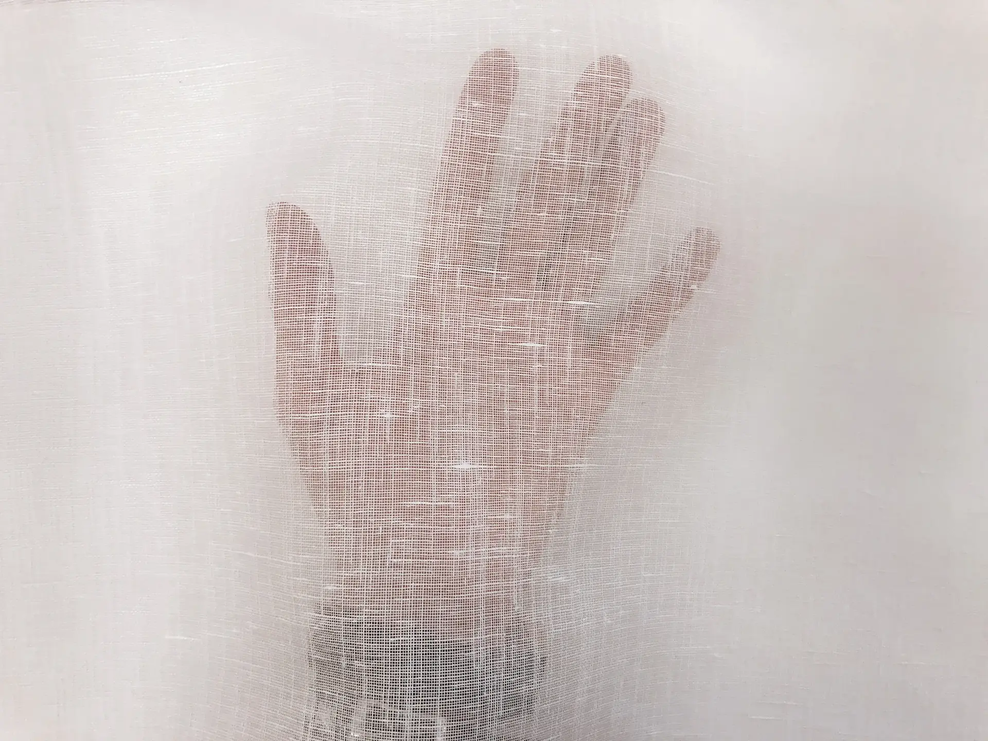 Linen and Poly Blend Sheer Mesh in White