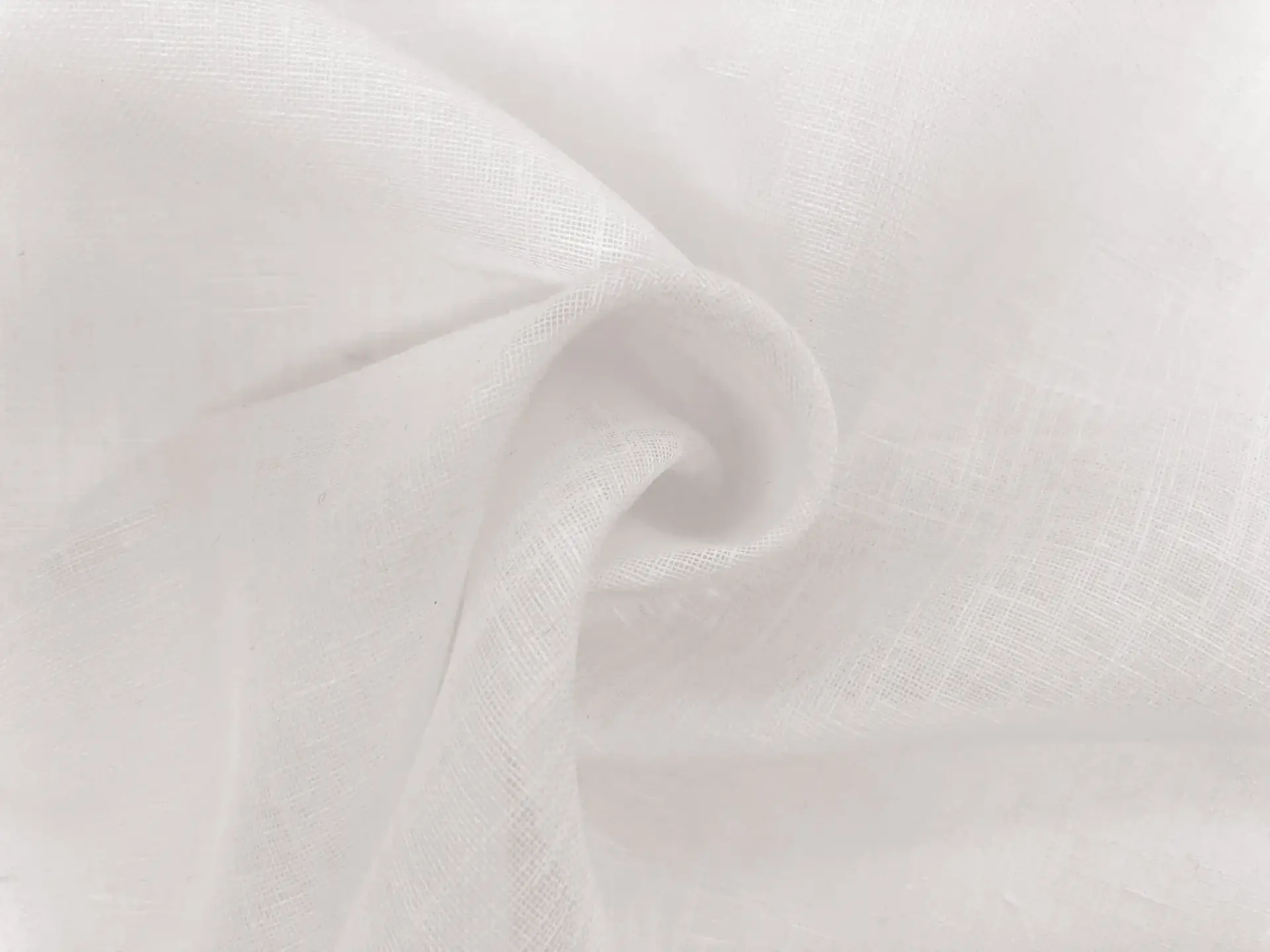 Linen and Poly Blend Sheer Mesh in White