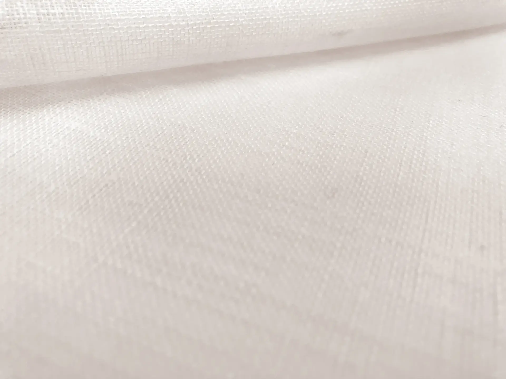 Linen and Poly Blend Sheer Mesh in Ivory