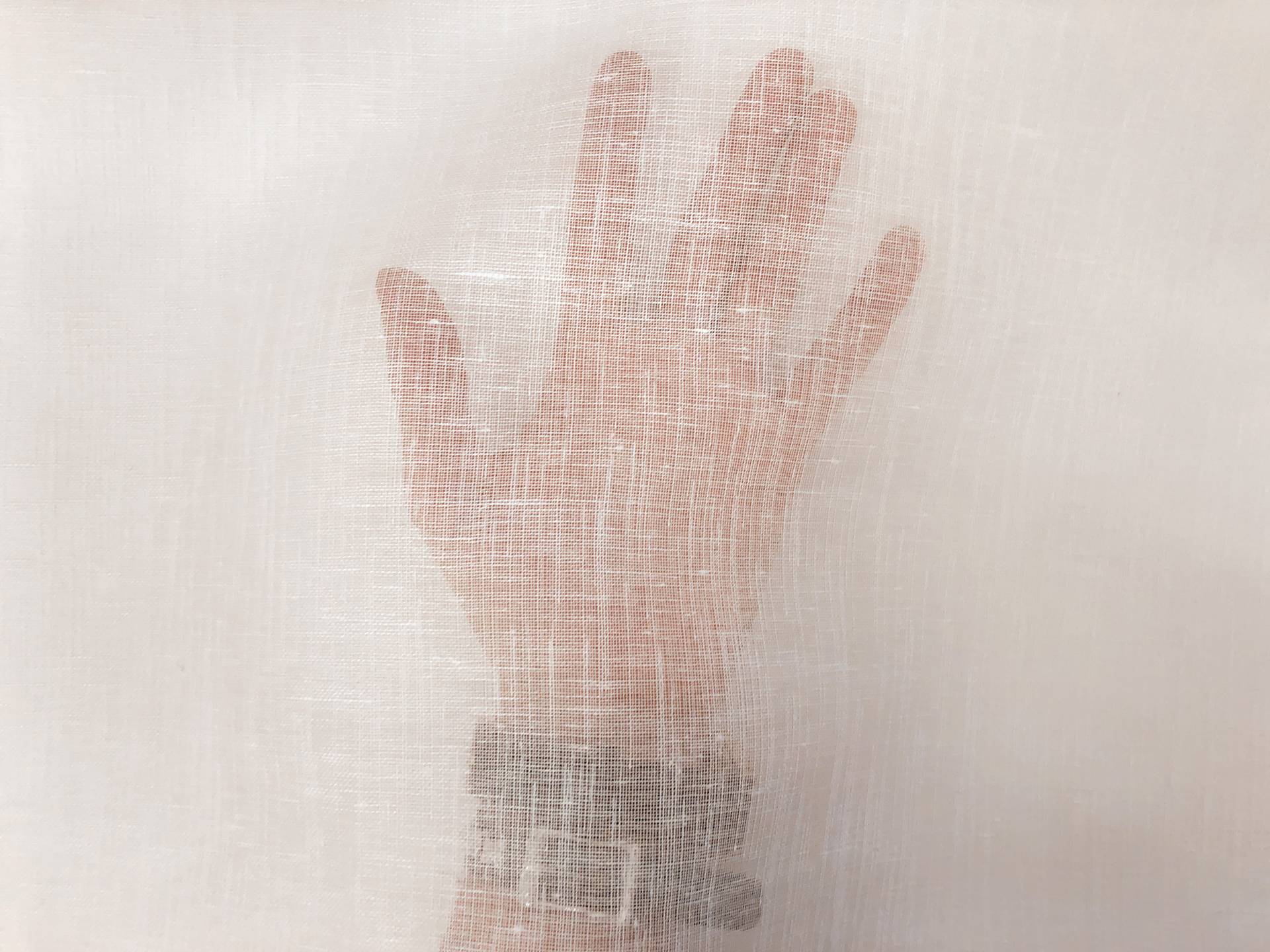 Linen and Poly Blend Sheer Mesh in Ivory