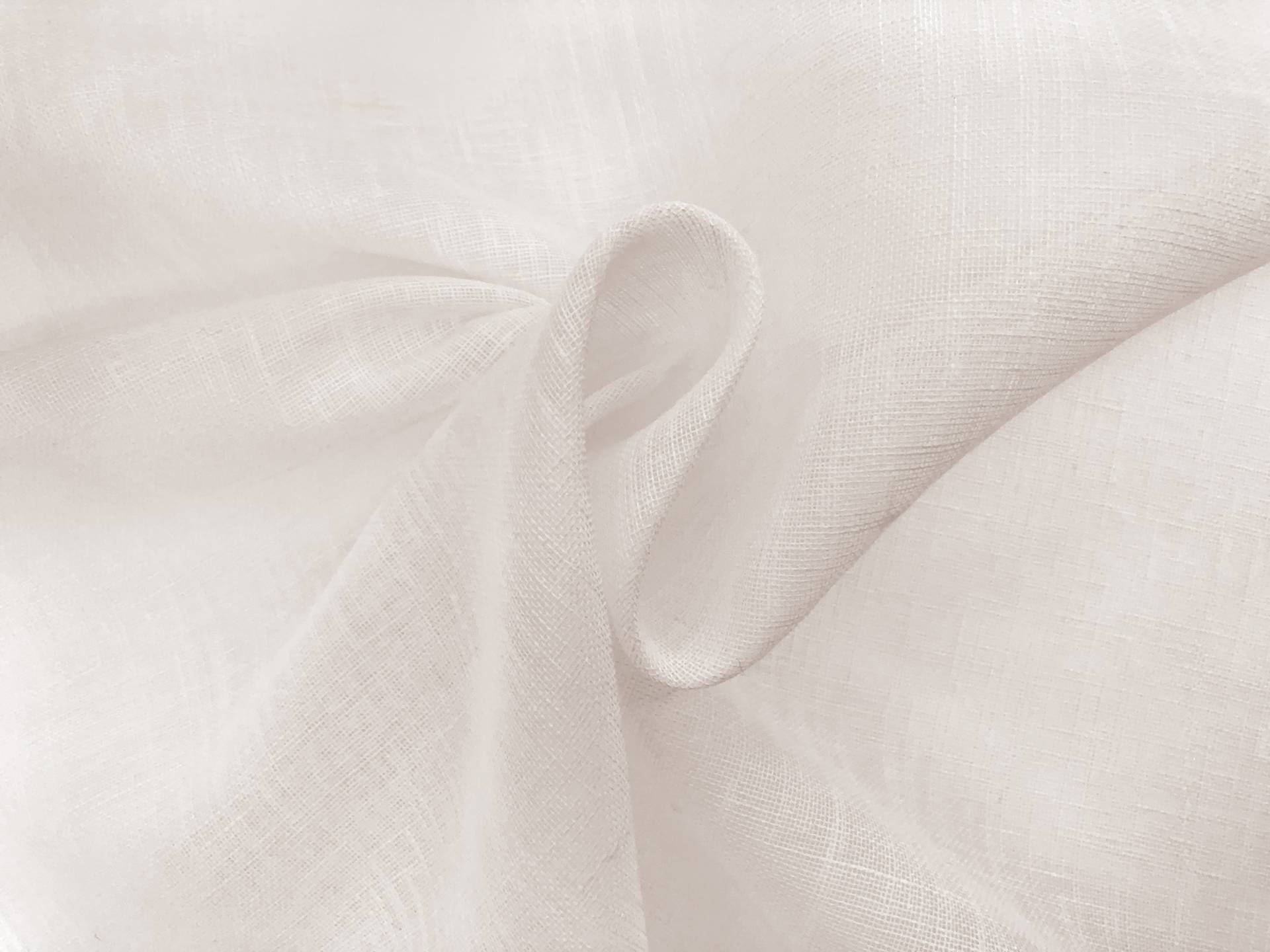 Linen and Poly Blend Sheer Mesh in Ivory