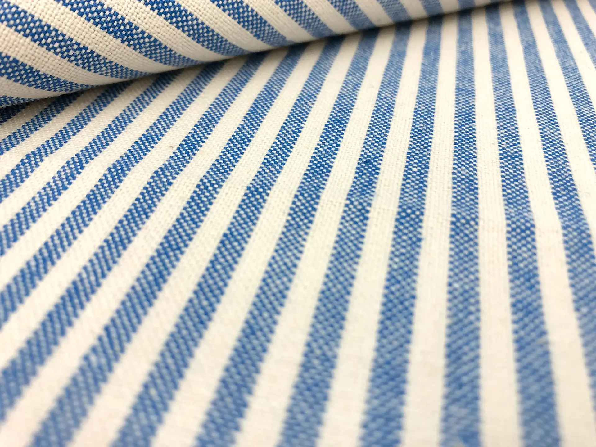 Cotton Canvas 1/8" Stripe in French Blue