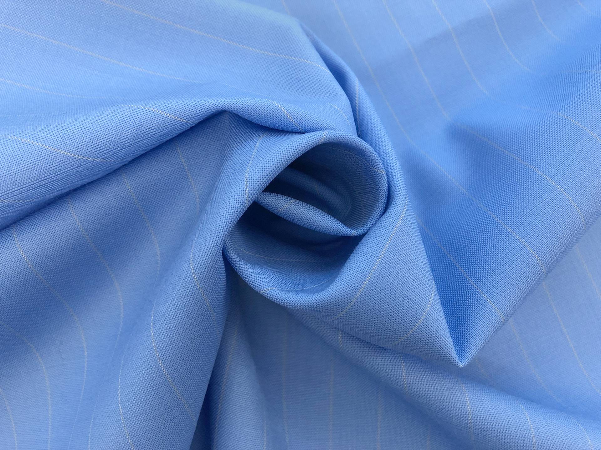 Italian Stretch Wool Stripe Suiting in Periwinkle