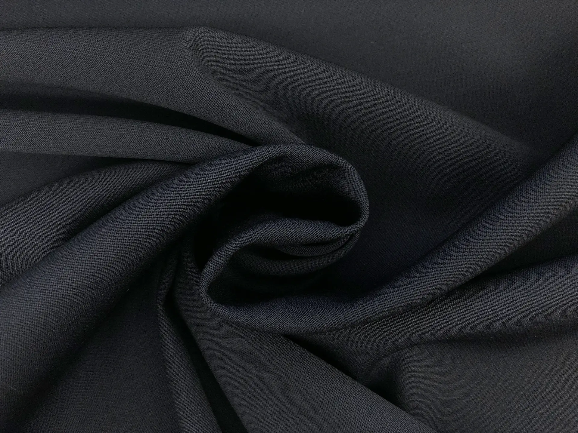Italian Wool Satin Faille in Midnight Navy