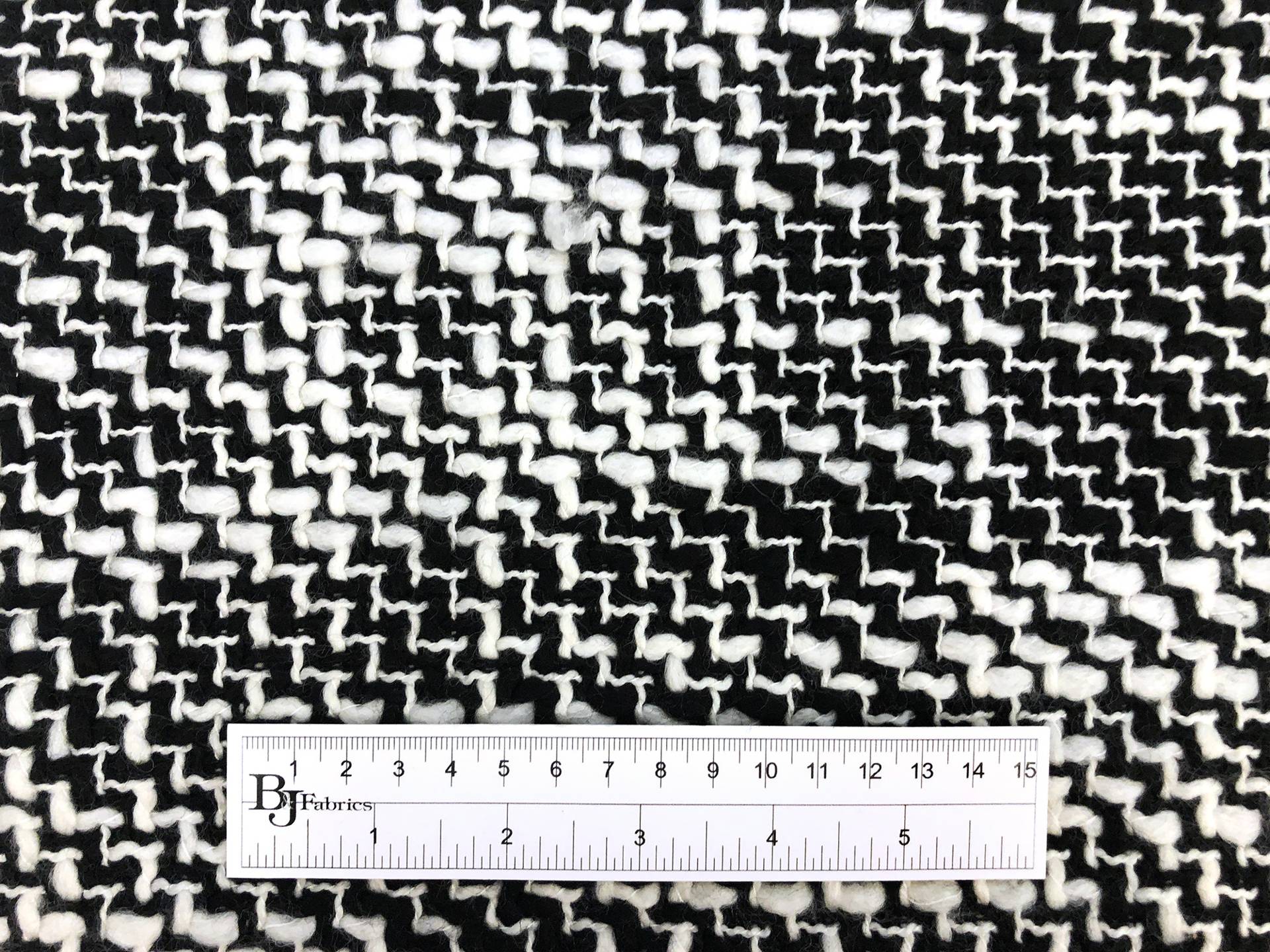 Italian Wool Blend Tweed in Black and White
