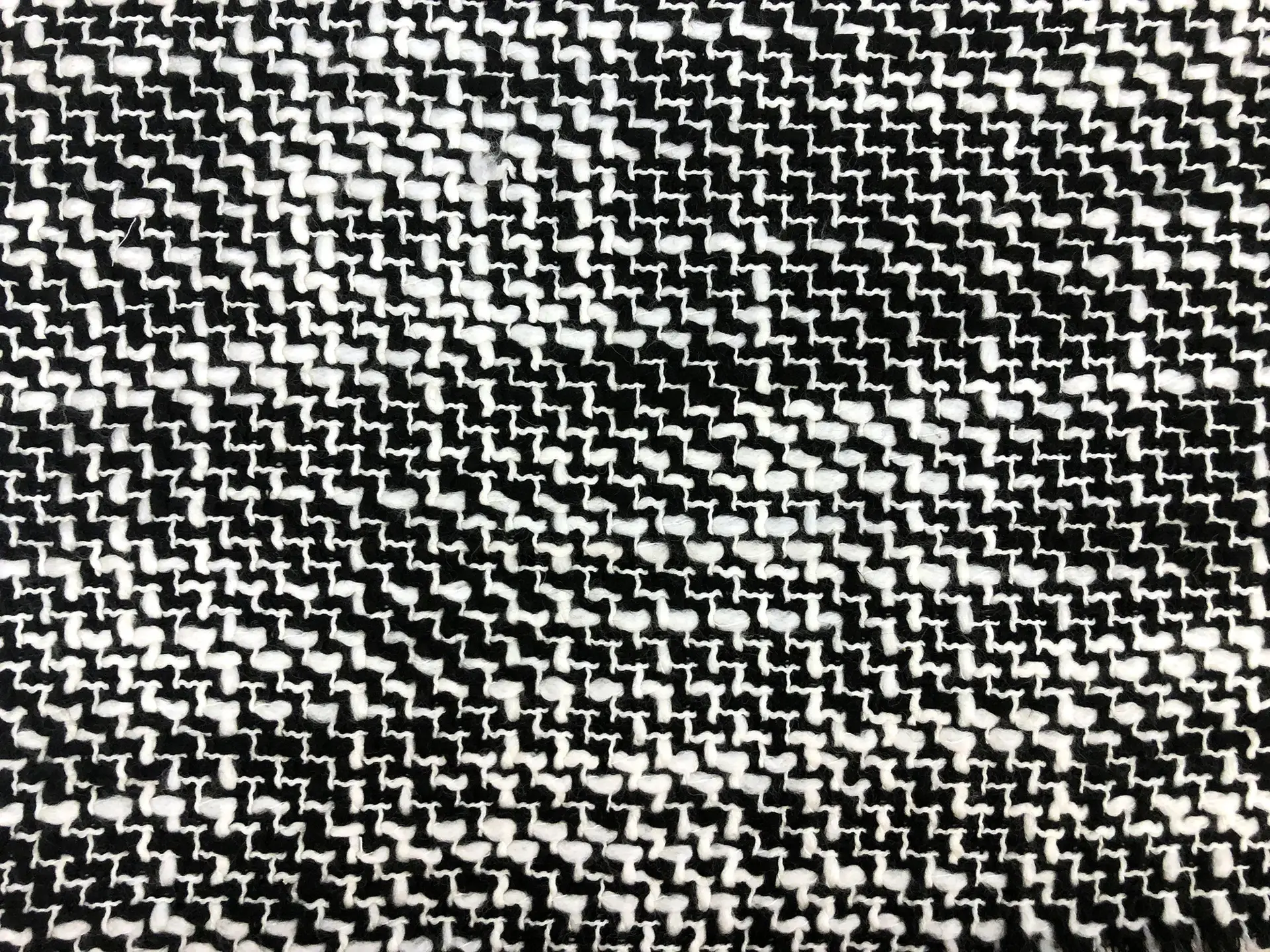 Italian Wool Blend Tweed in Black and White
