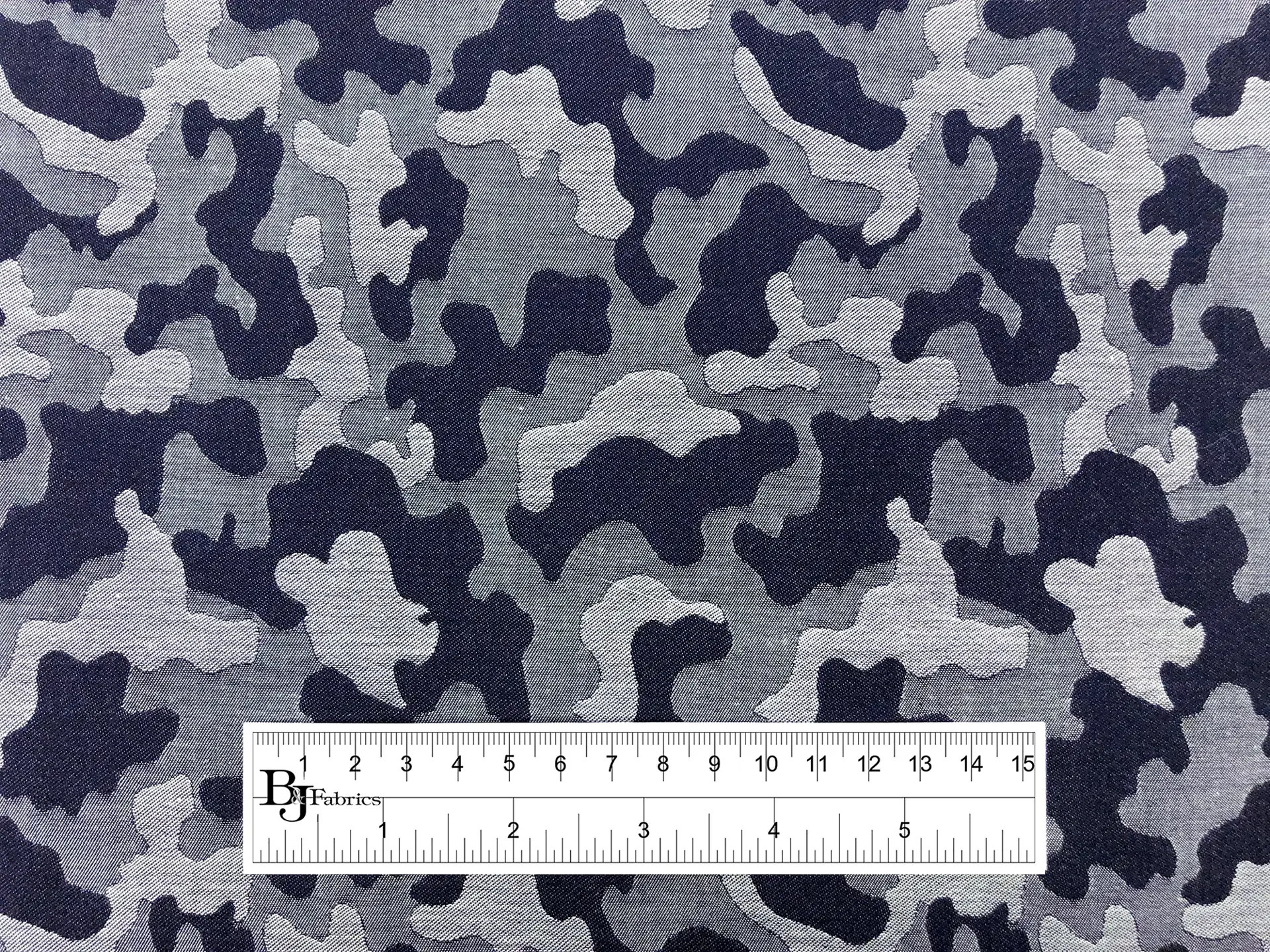 Cotton Camouflage Jacquard in Navy Grey
