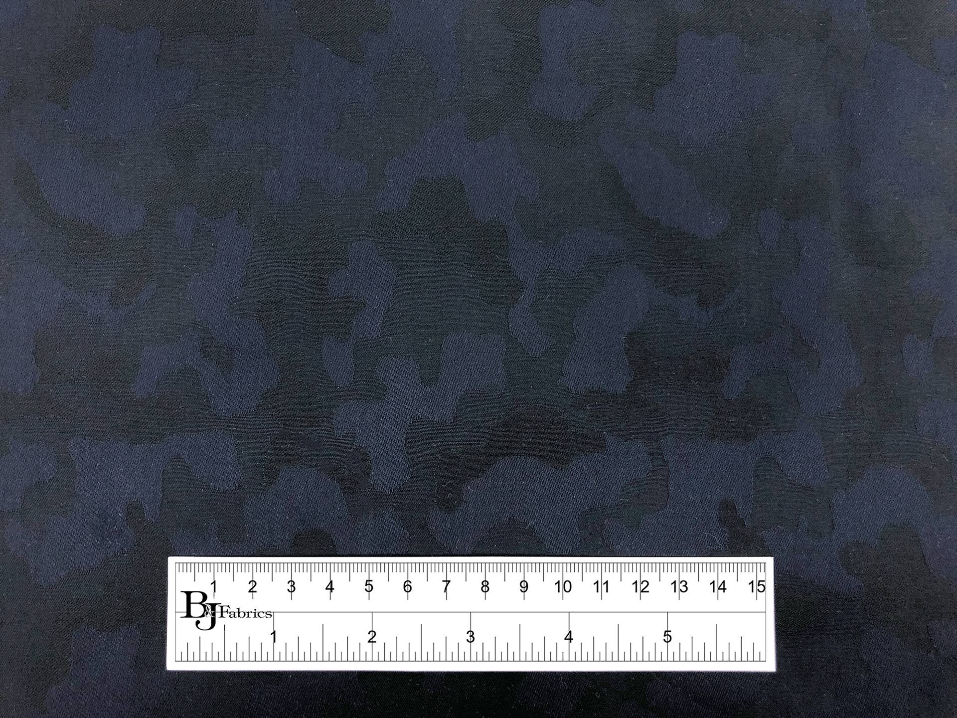 Cotton Camouflage Jacquard in Navy Black