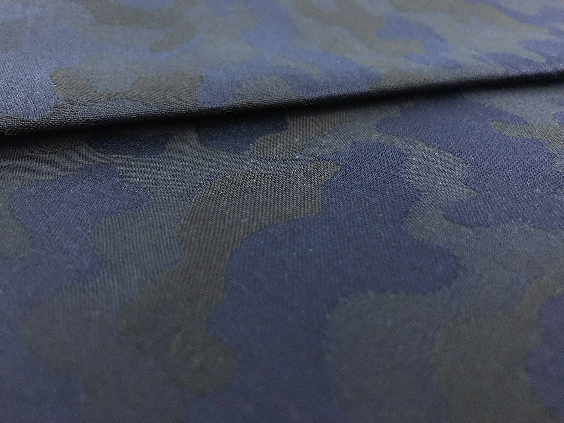 Cotton Camouflage Jacquard in Navy Black