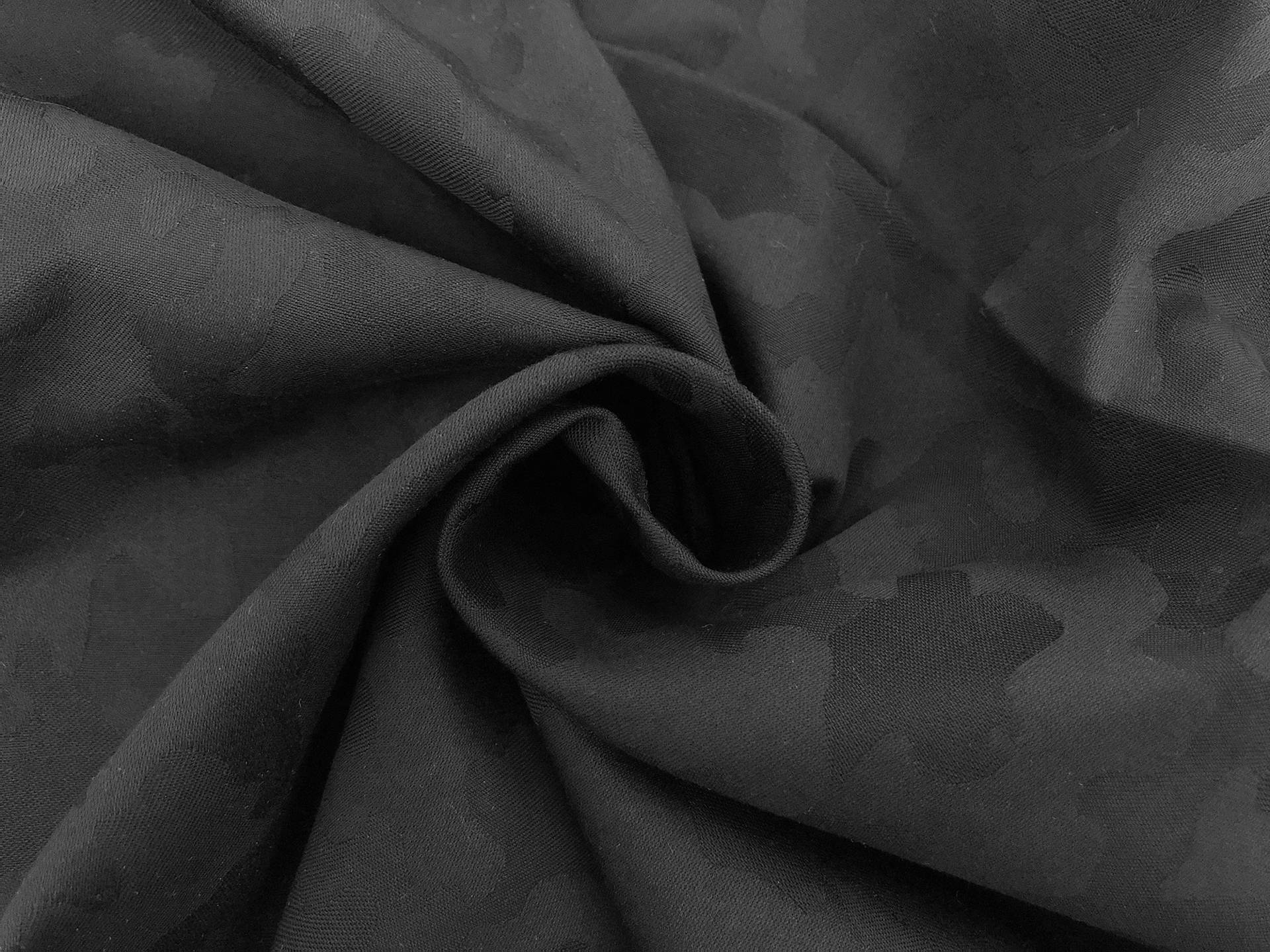 Cotton Camouflage Jacquard in Black