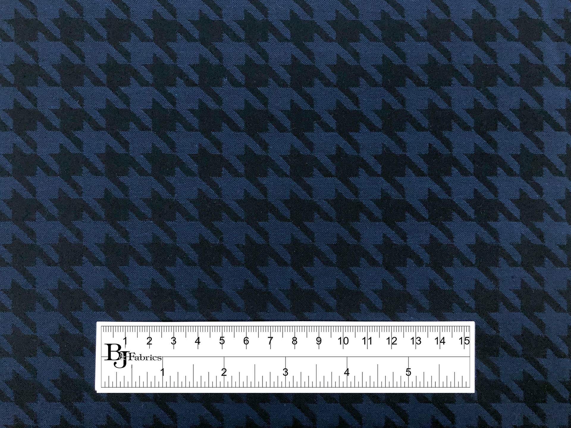 Cotton Houndstooth Jacquard in Ink Black