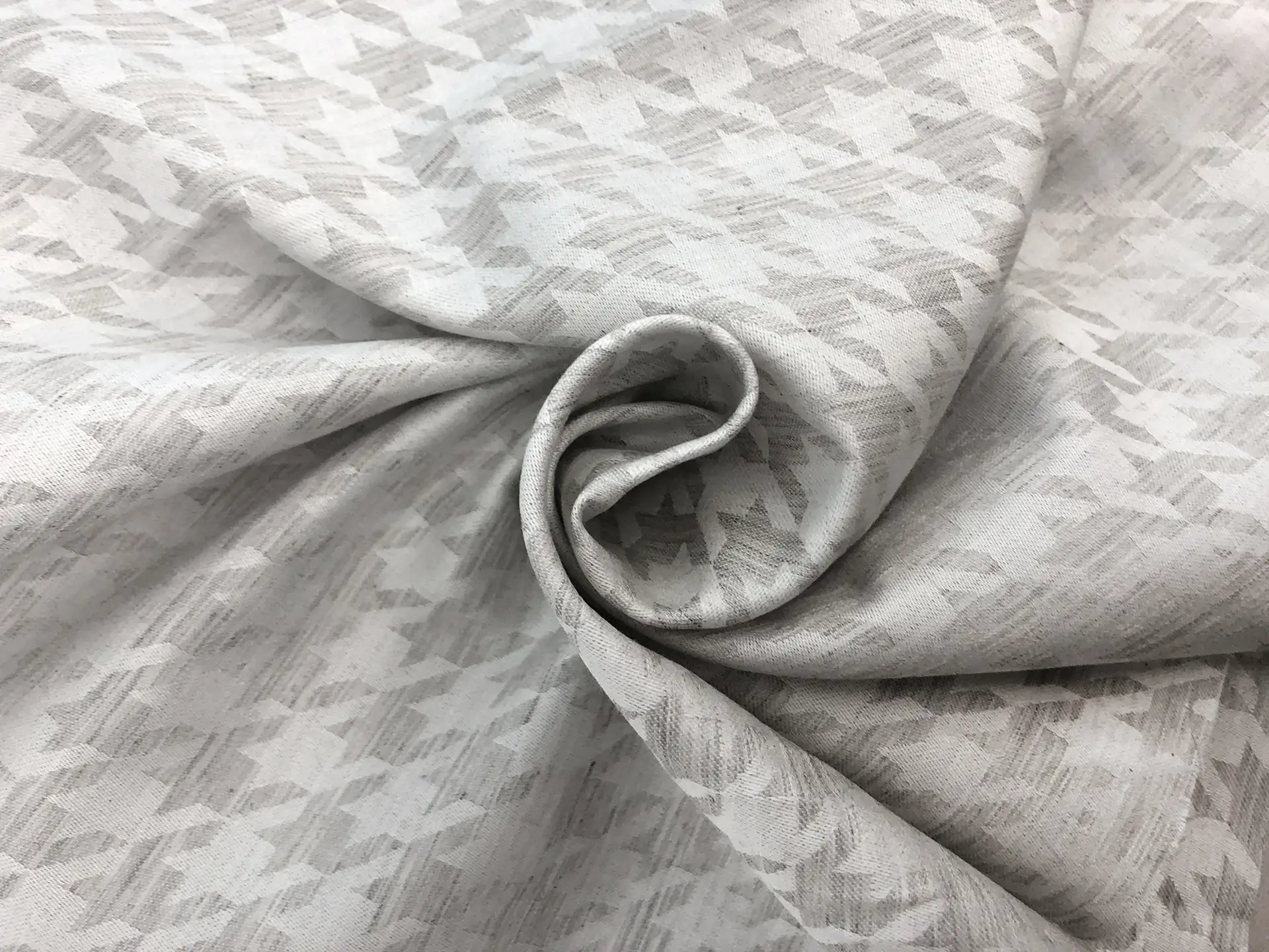 Cotton Houndstooth Jacquard in Light Grey