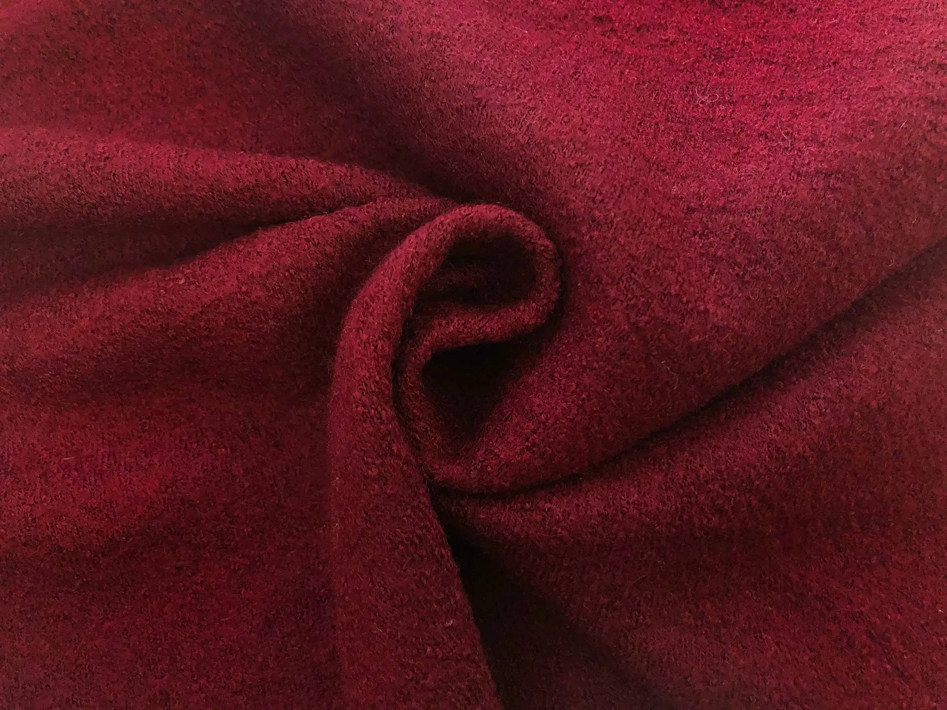Boiled Wool Blend Knit in Burgundy