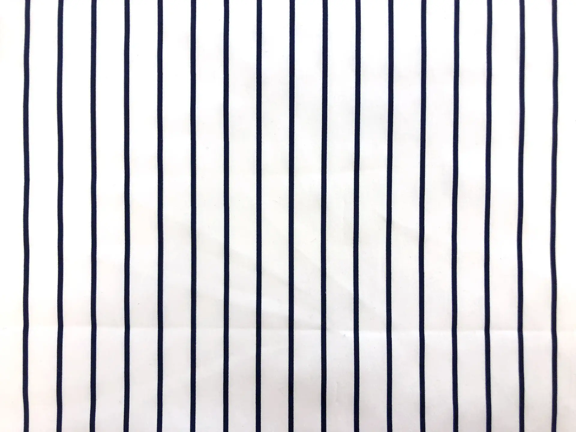 Stretch Cotton Sateen Stripe in White and Navy