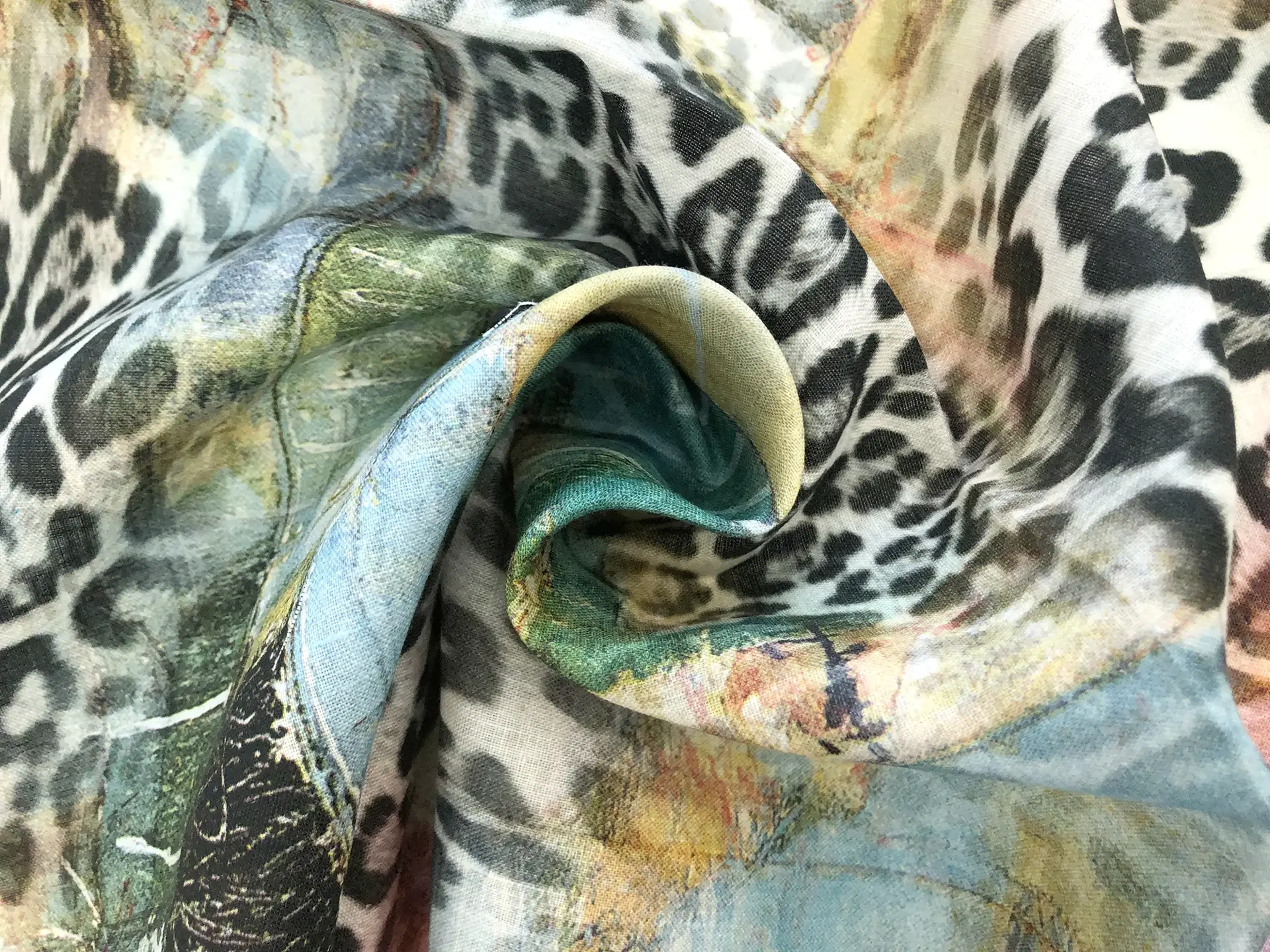 Handkerchief Linen Digital Print Collage