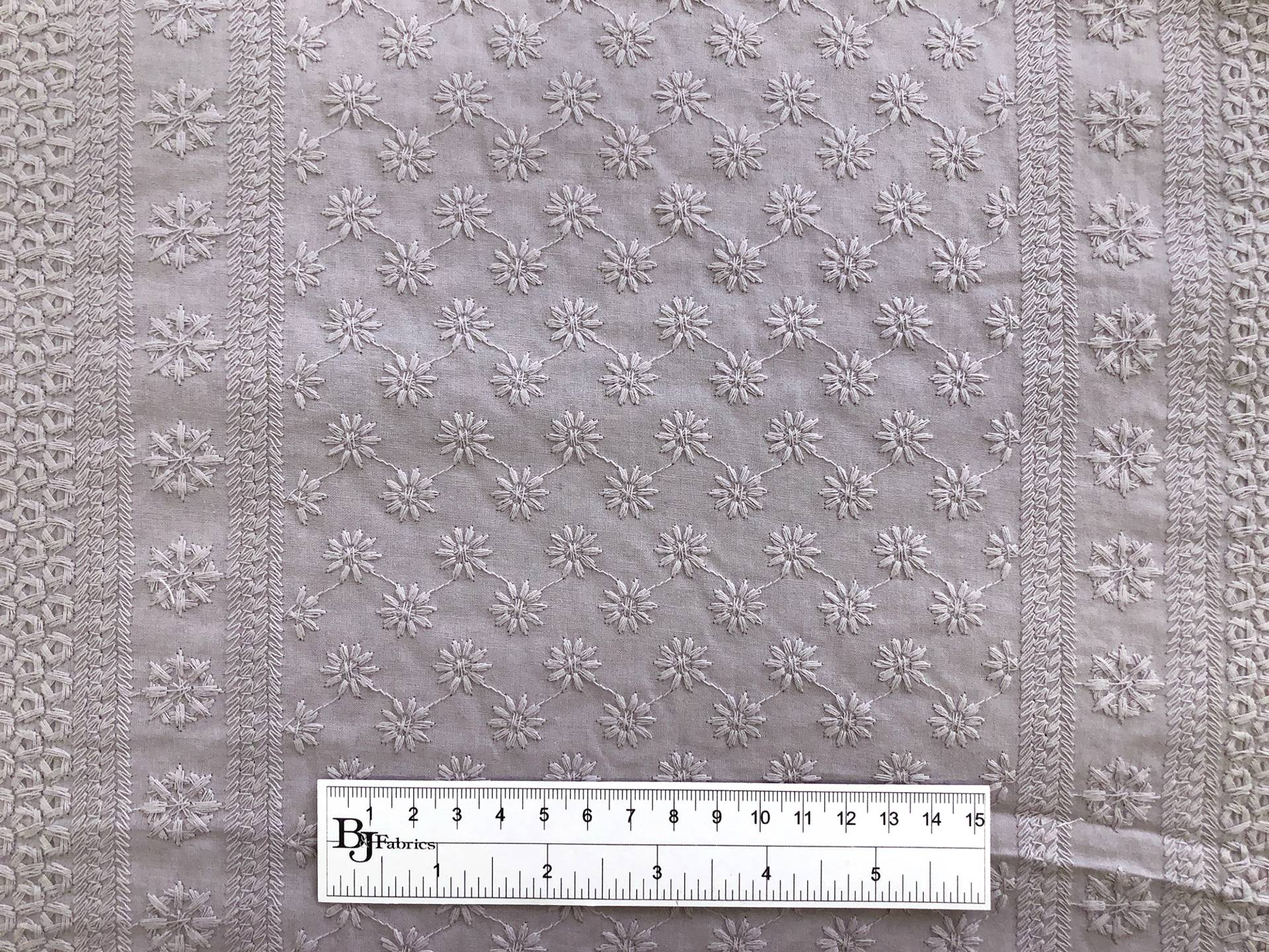 Cotton Eyelet in Silver Taupe