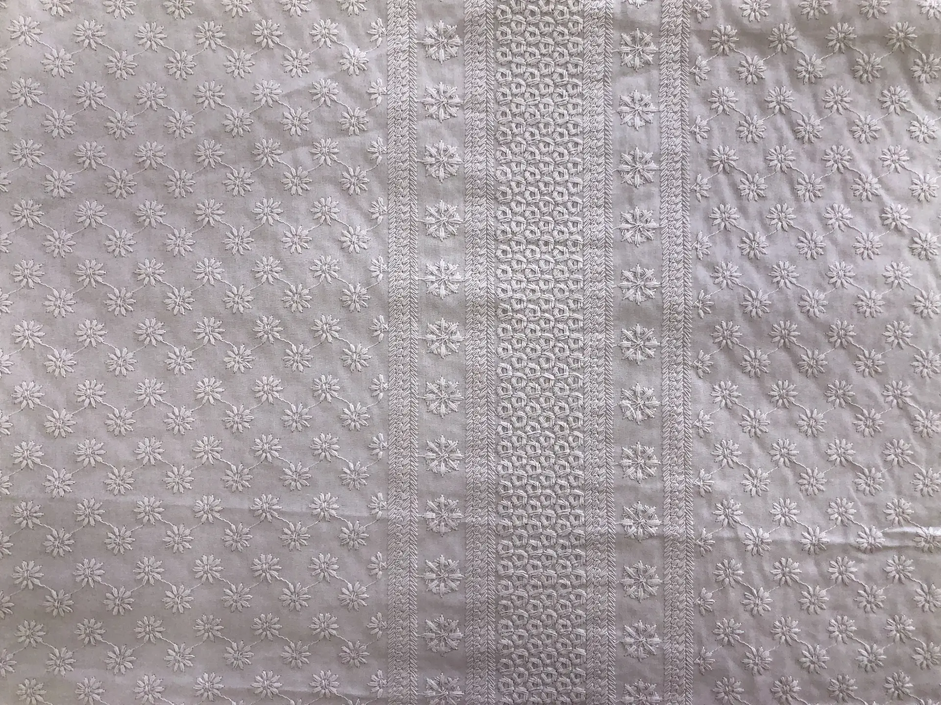 Cotton Eyelet in Silver Taupe