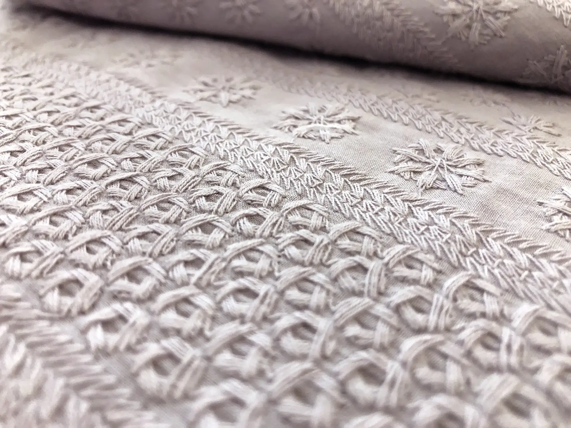 Cotton Eyelet in Silver Taupe