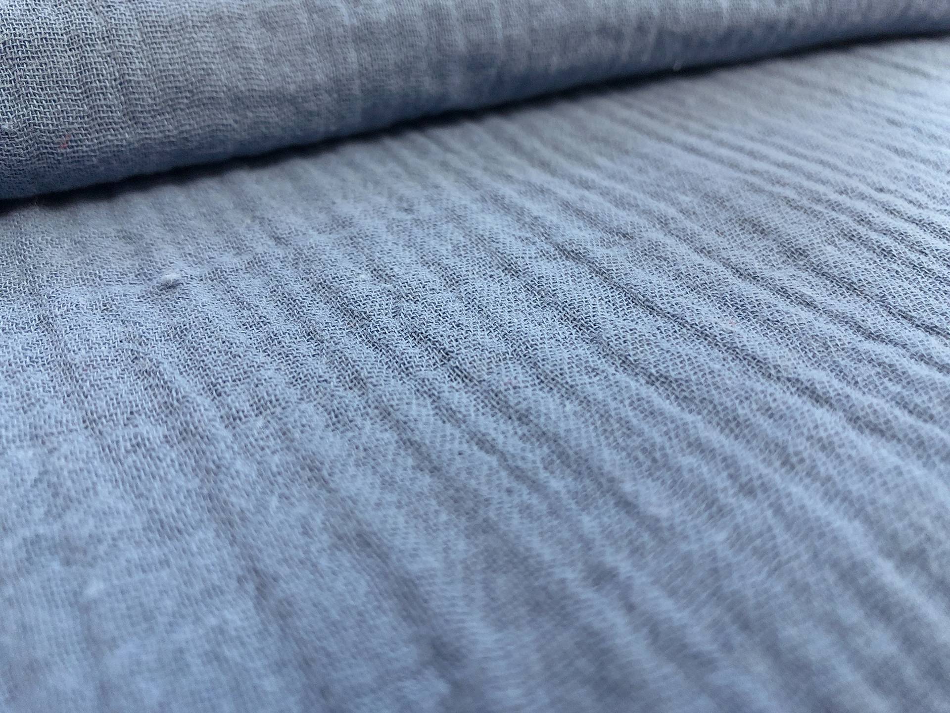 Cotton Double Gauze in Denim Blue