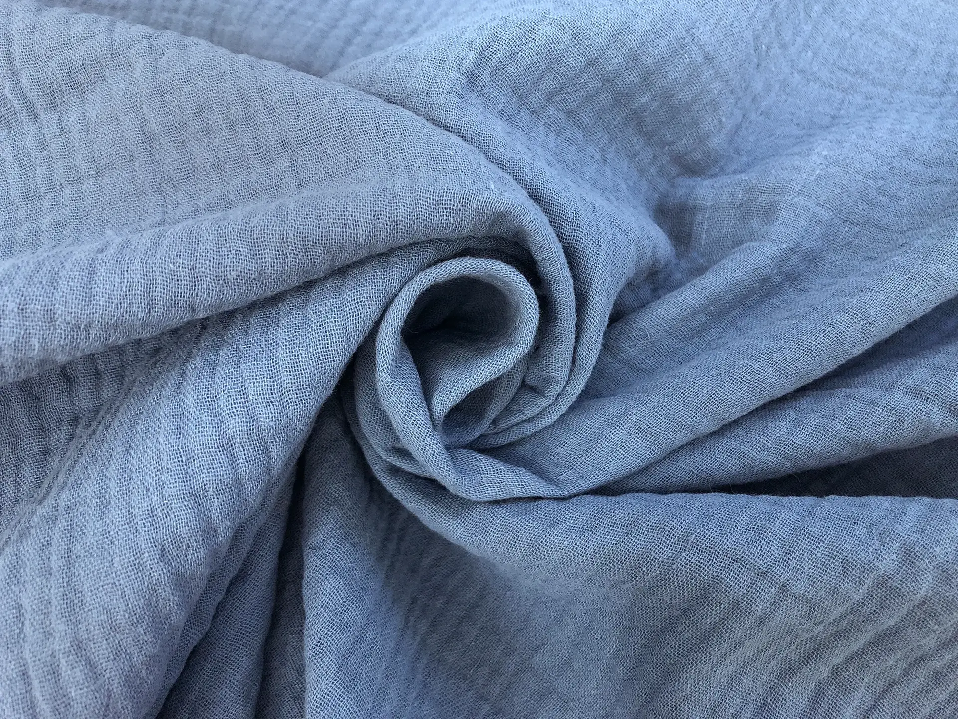 Cotton Double Gauze in Denim Blue