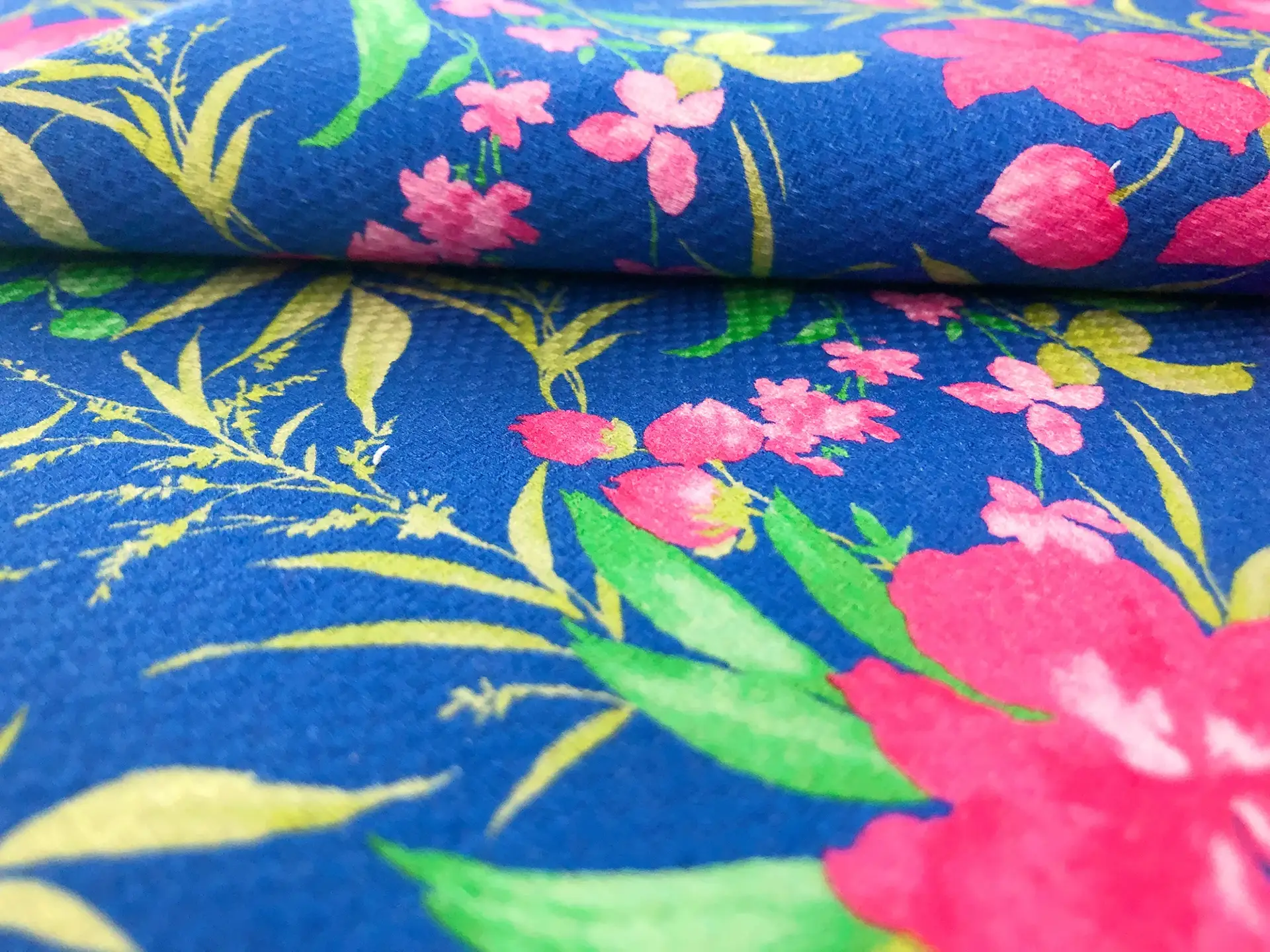 Italian Stretch Cotton Piqué Floral Print