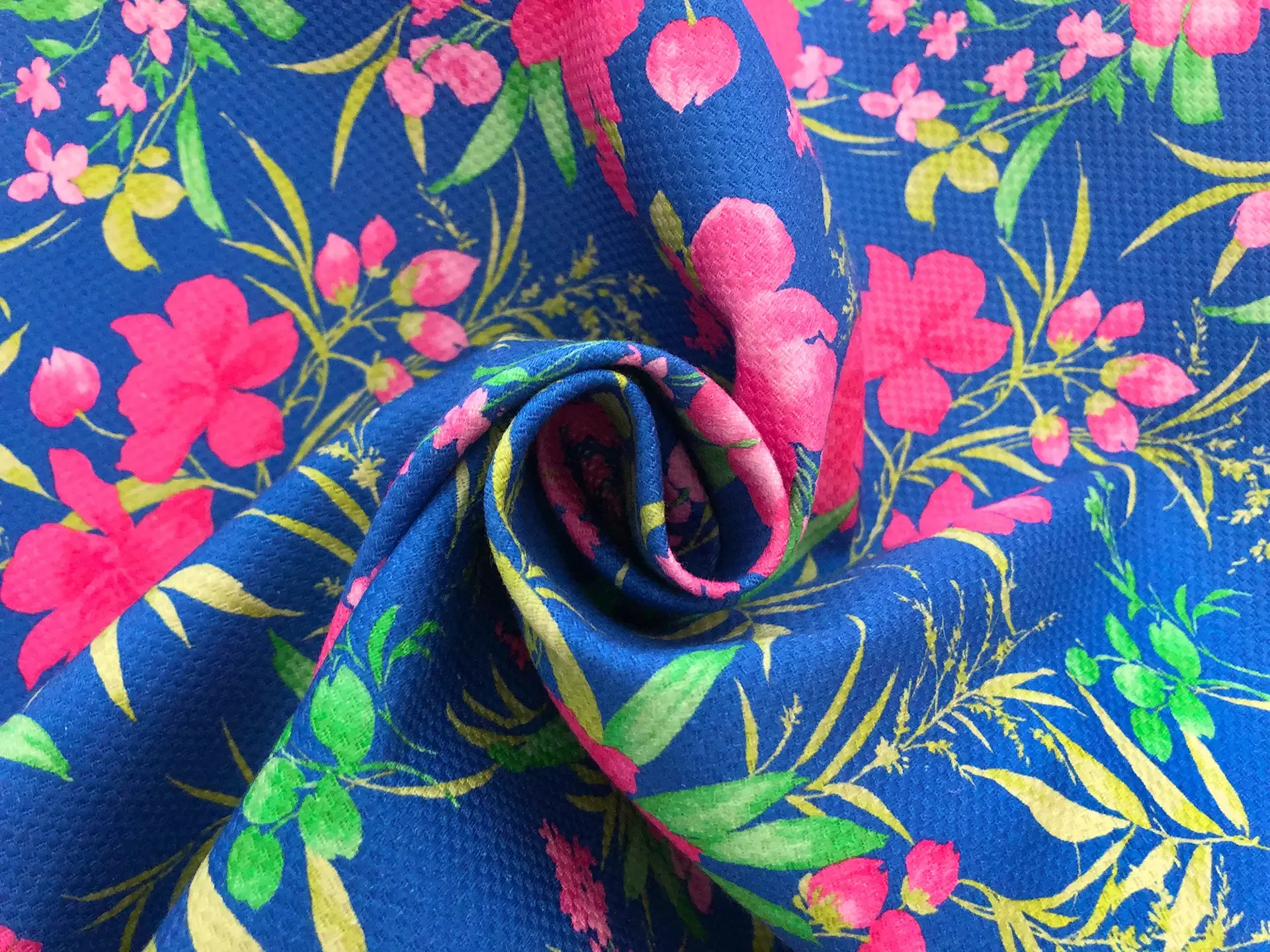 Italian Stretch Cotton Piqué Floral Print