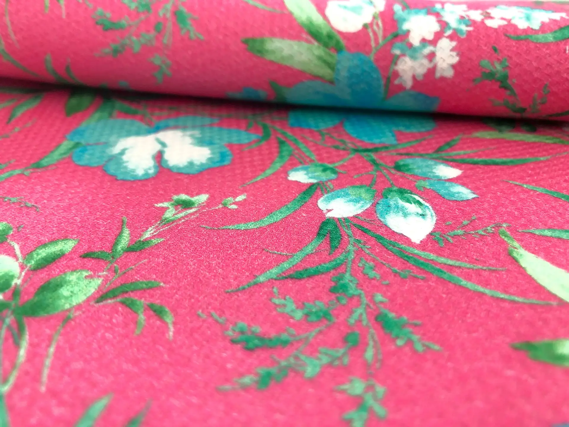 Italian Stretch Cotton Piqué Floral Print