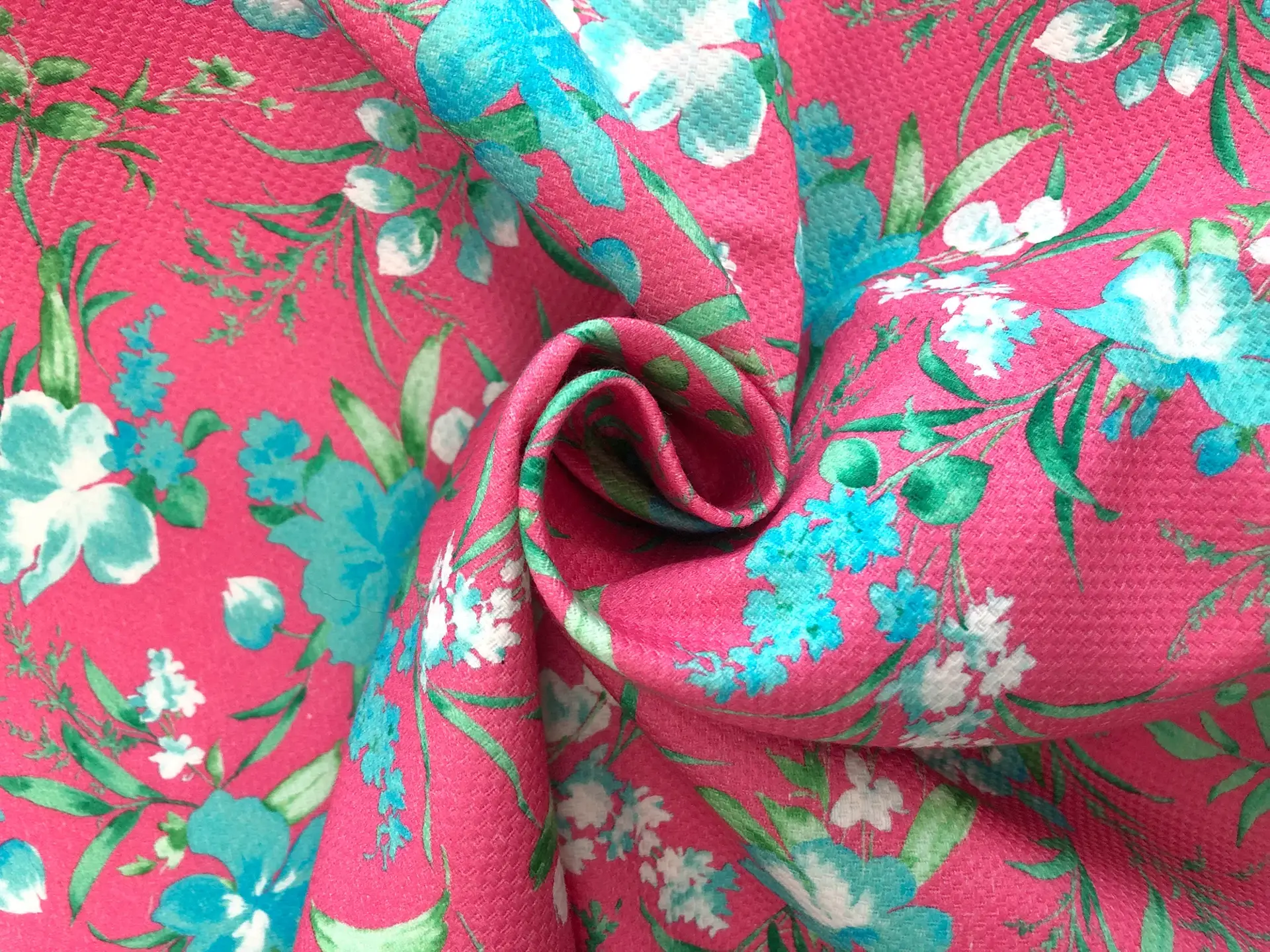 Italian Stretch Cotton Piqué Floral Print