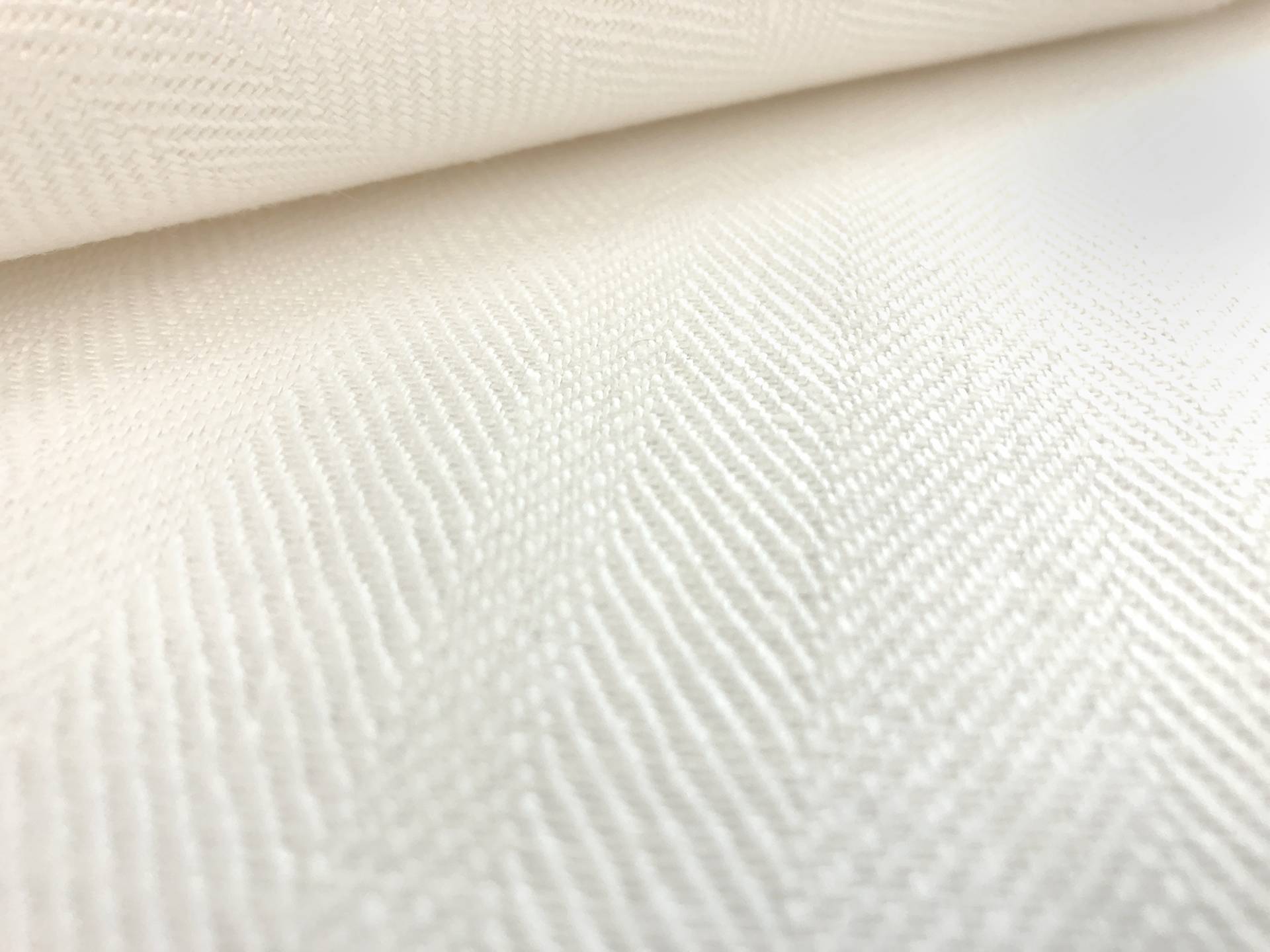 Upholstery Linen Herringbone in White