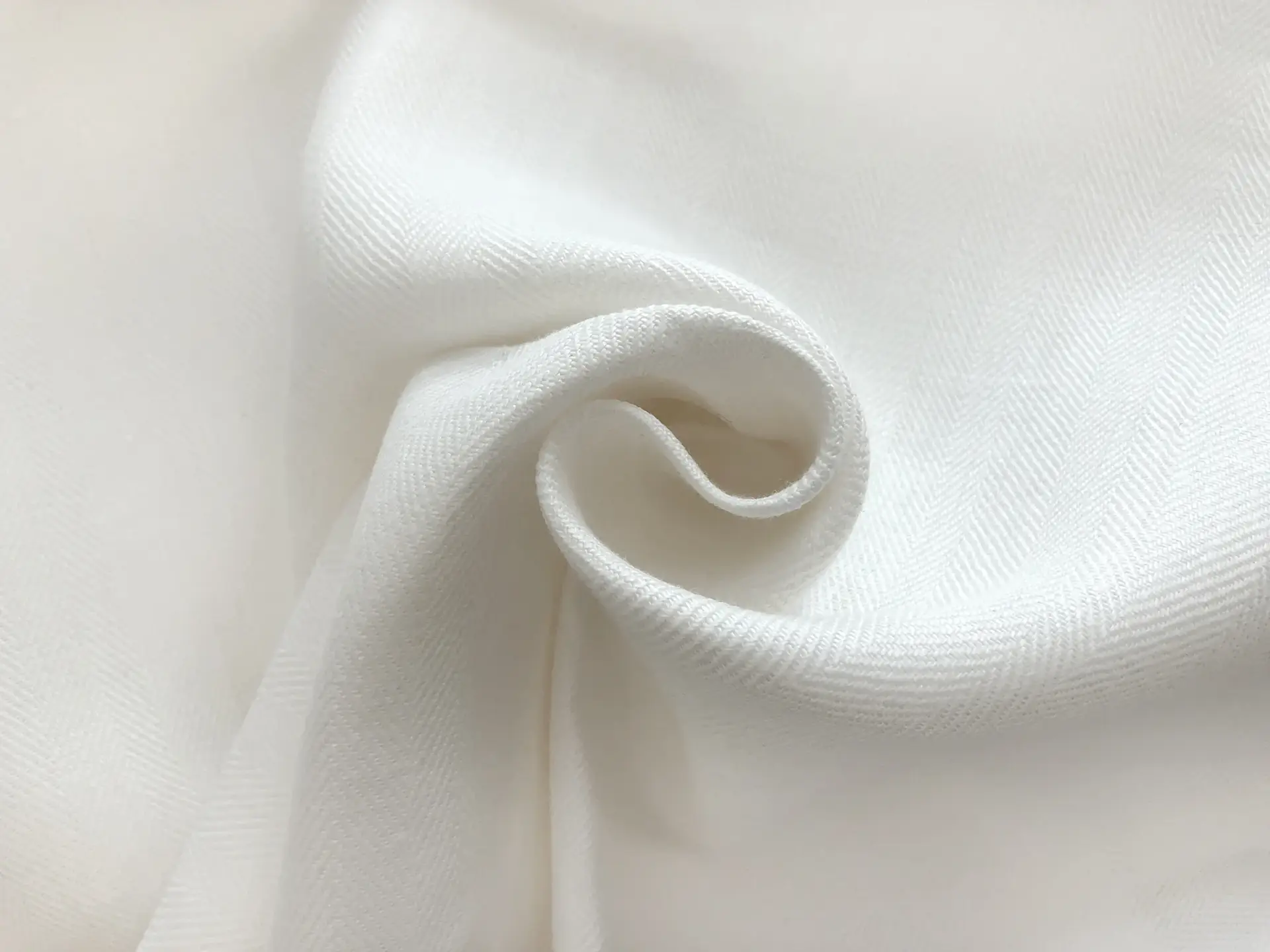 Upholstery Linen Herringbone in White
