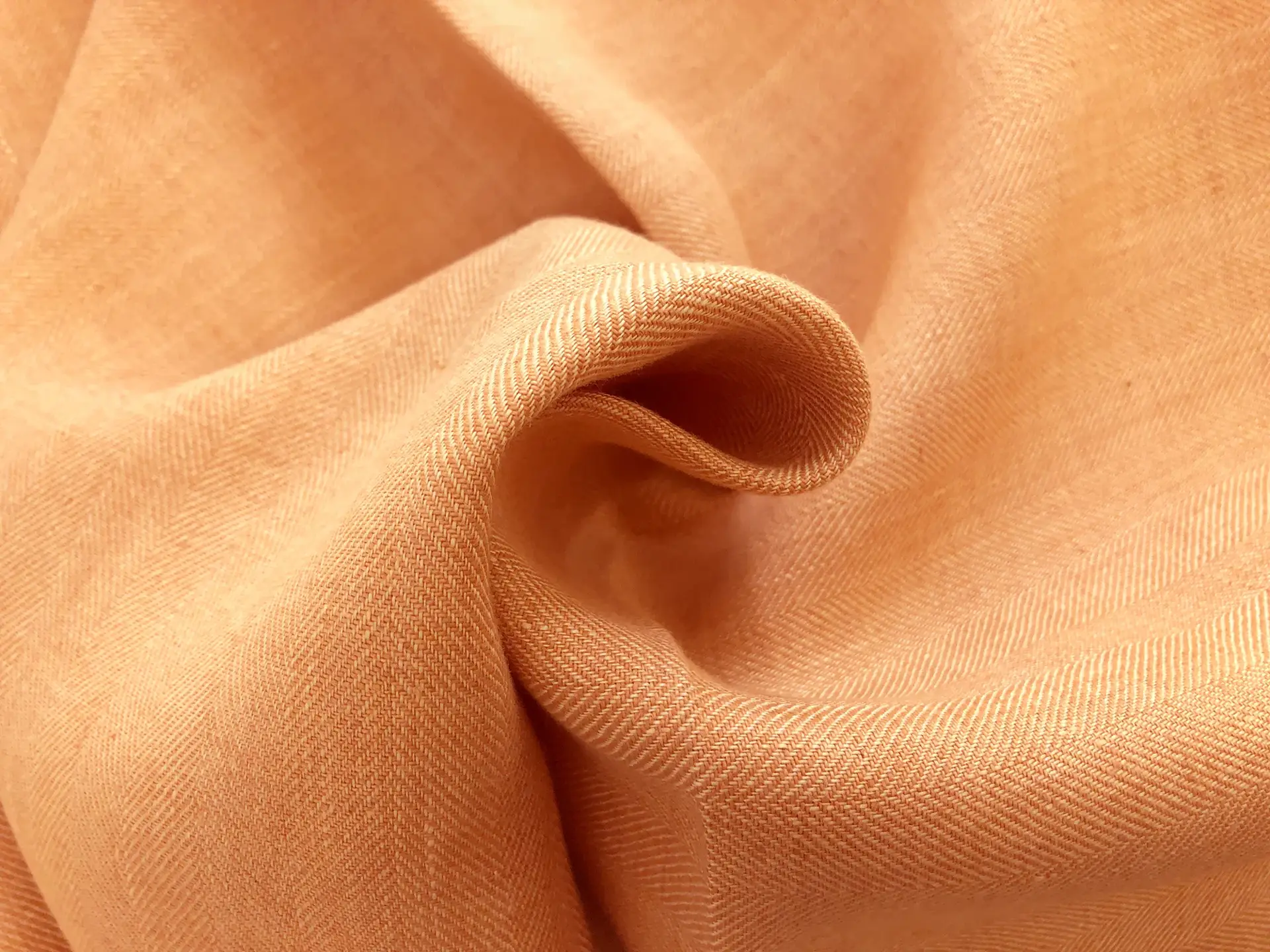 Two Toned Linen Herringbone in Orange