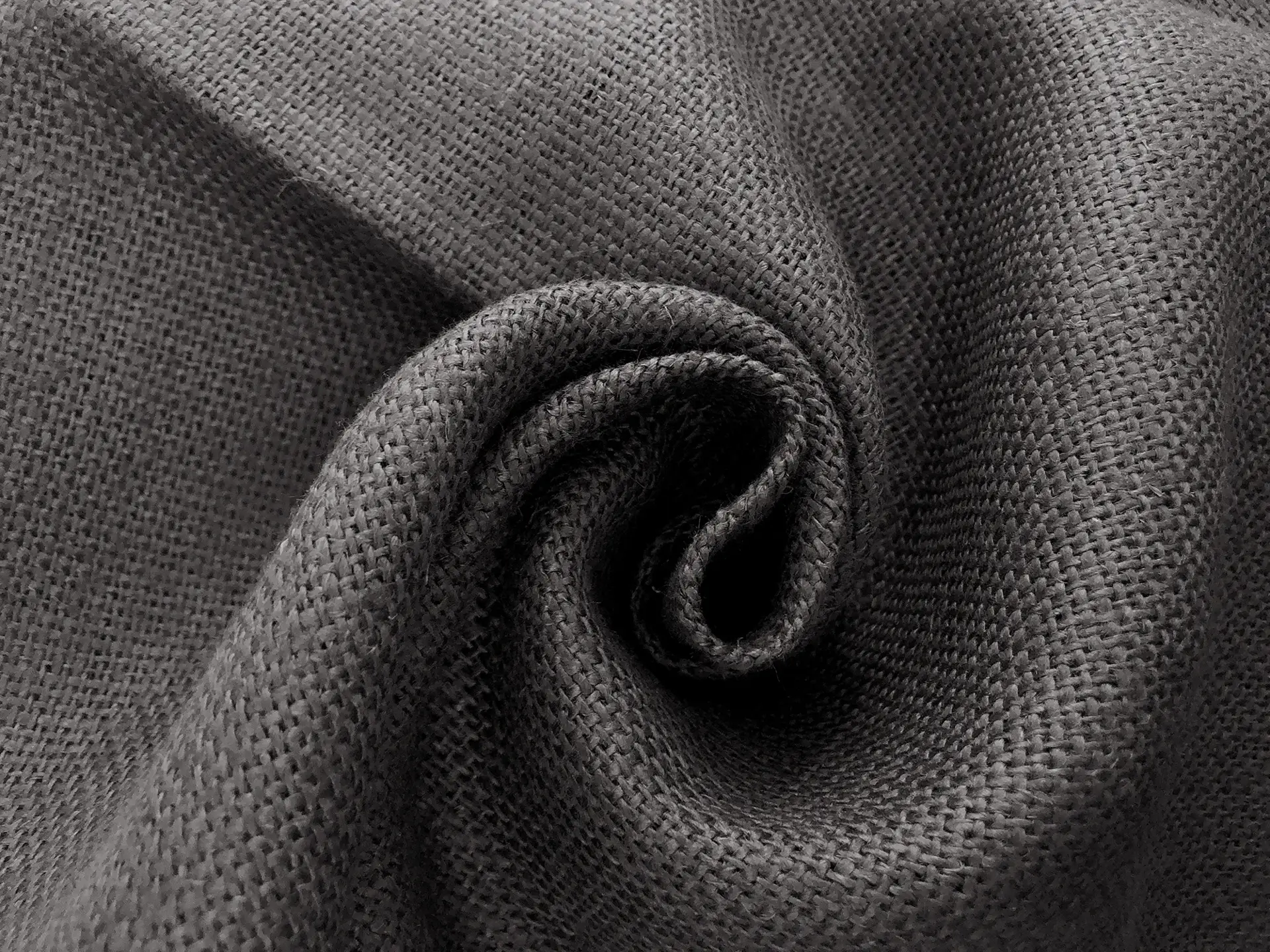 Linen Burlap in Smoke Grey
