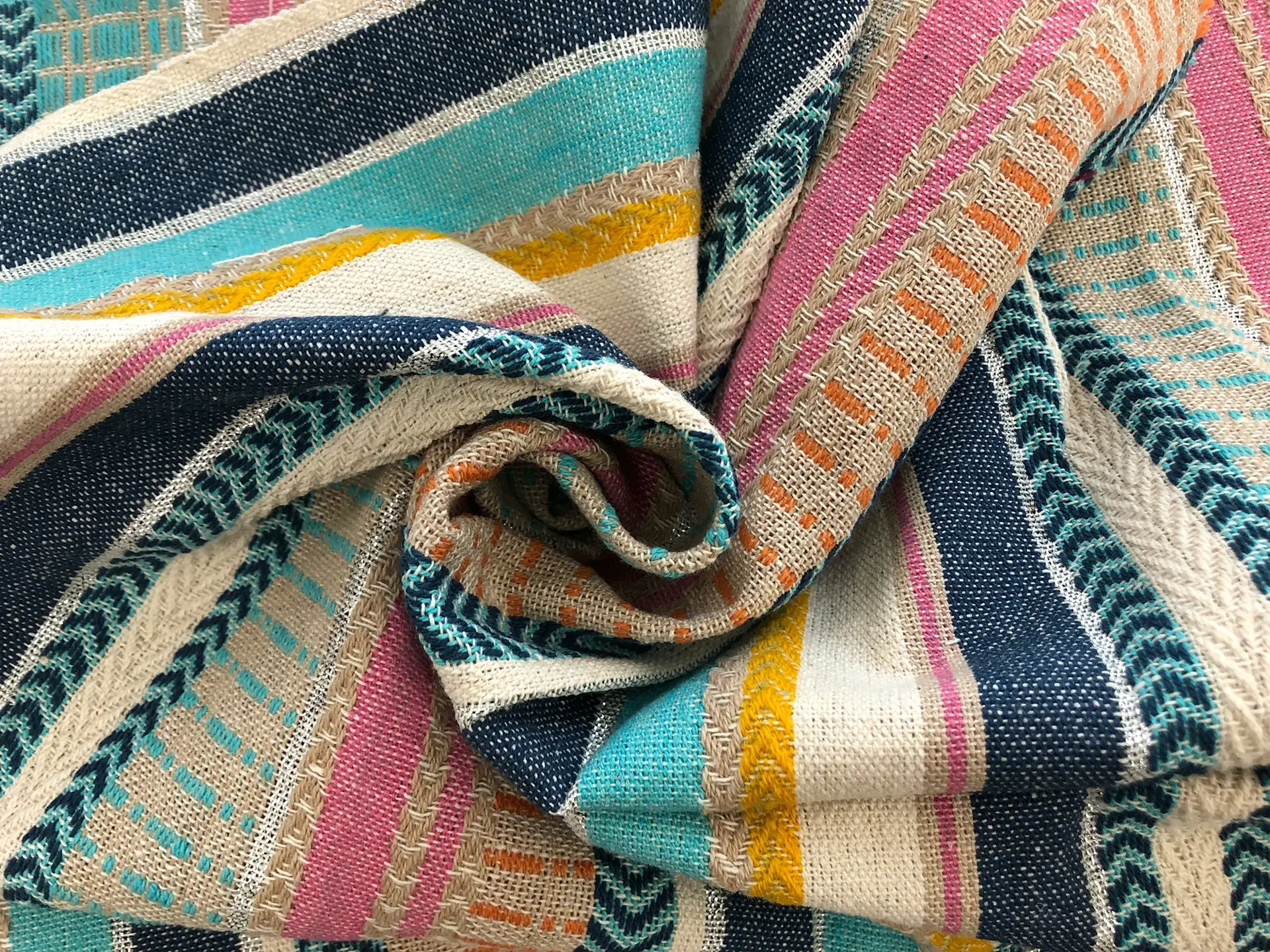Cotton Woven With Metallic Native Stripe