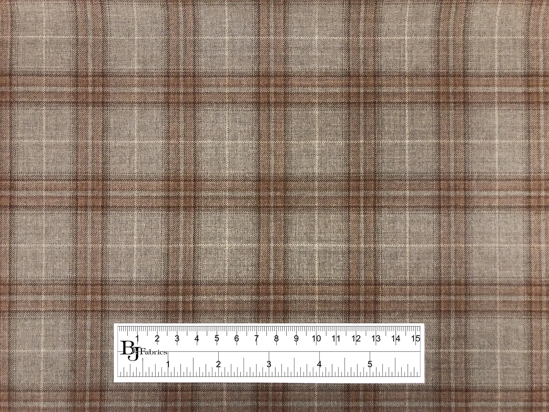 Italian Loro Piana Wool Super 130s Tartan Plaid Suiting in Taupe