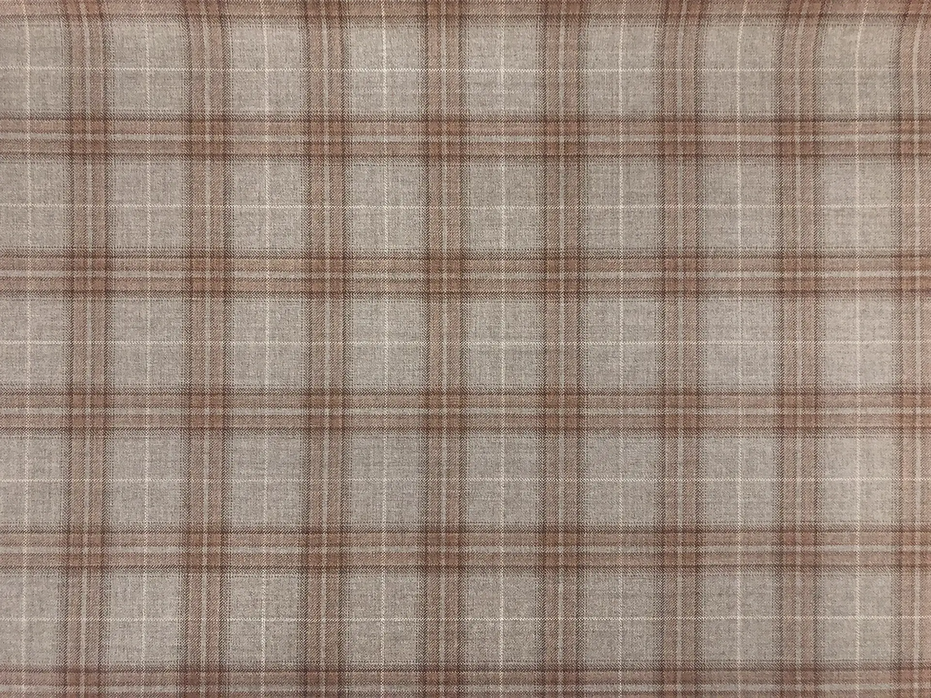 Italian Loro Piana Wool Super 130s Tartan Plaid Suiting in Taupe