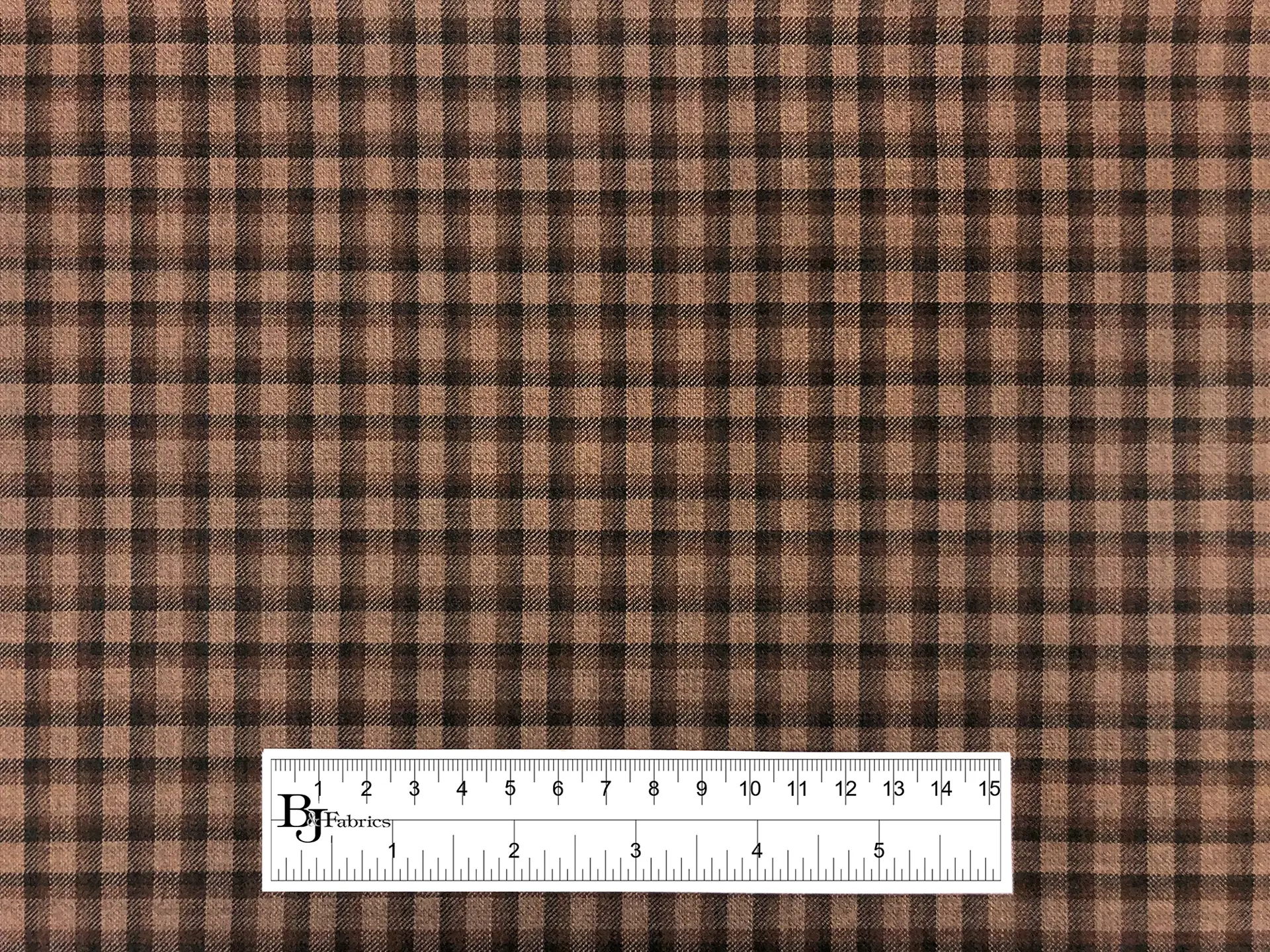 Italian Loro Piana Wool Super 130's Tattersall Plaid Suiting in Chamoisee 