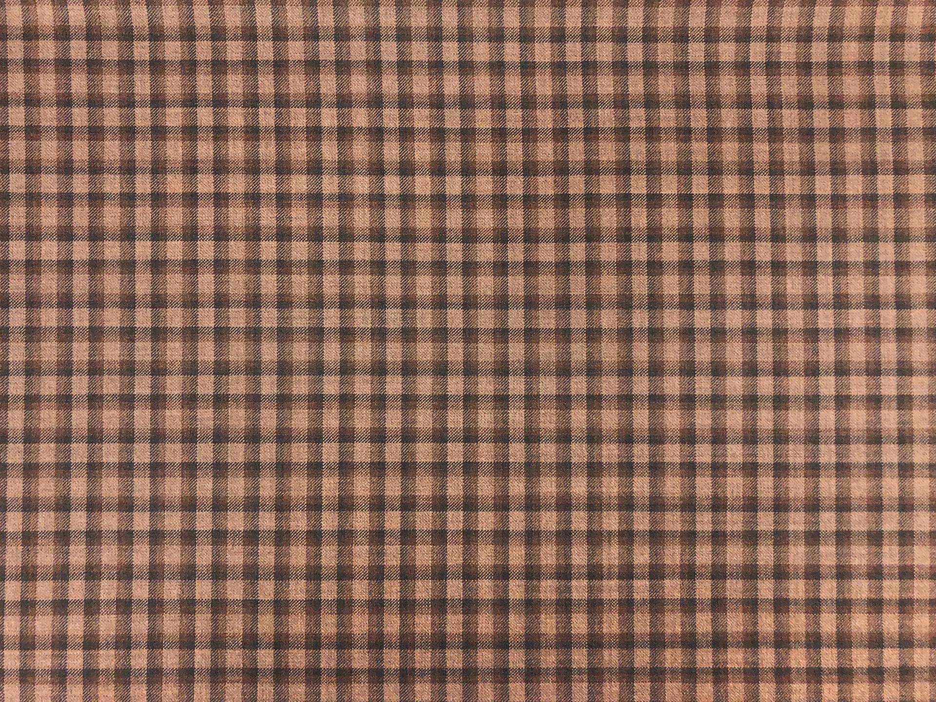 Italian Loro Piana Wool Super 130's Tattersall Plaid Suiting in Chamoisee 