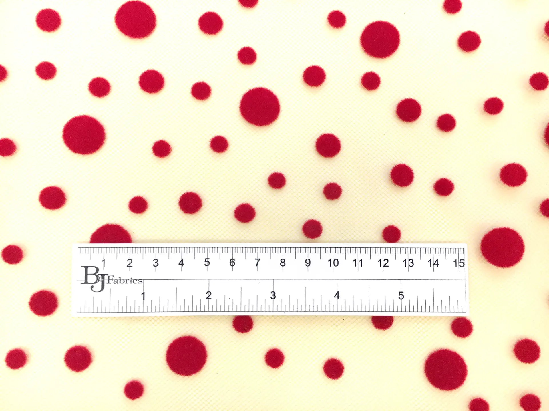 Flocked Polka Dots on Tulle 