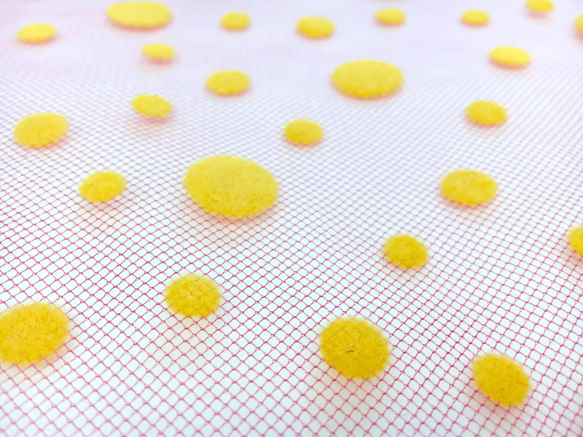 Flocked Polka Dots on Tulle 