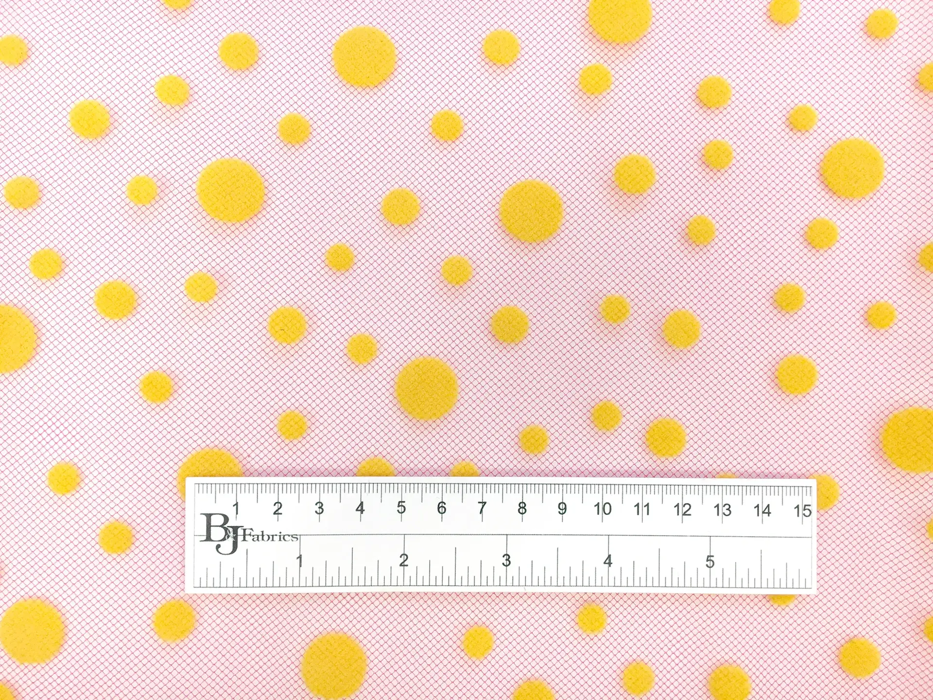 Flocked Polka Dots on Tulle 