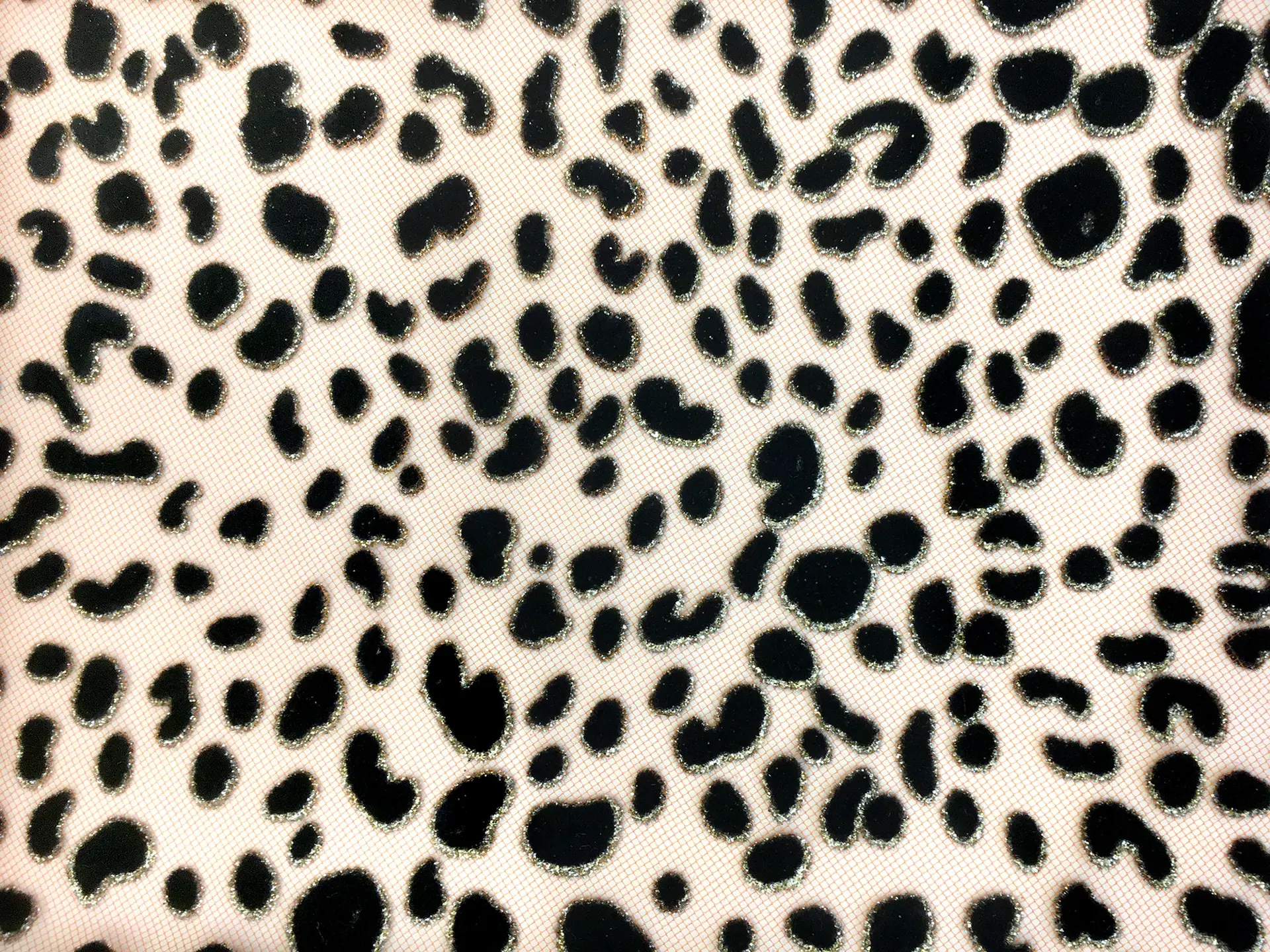 Metallic Flocking on Tulle in Leopard Print
