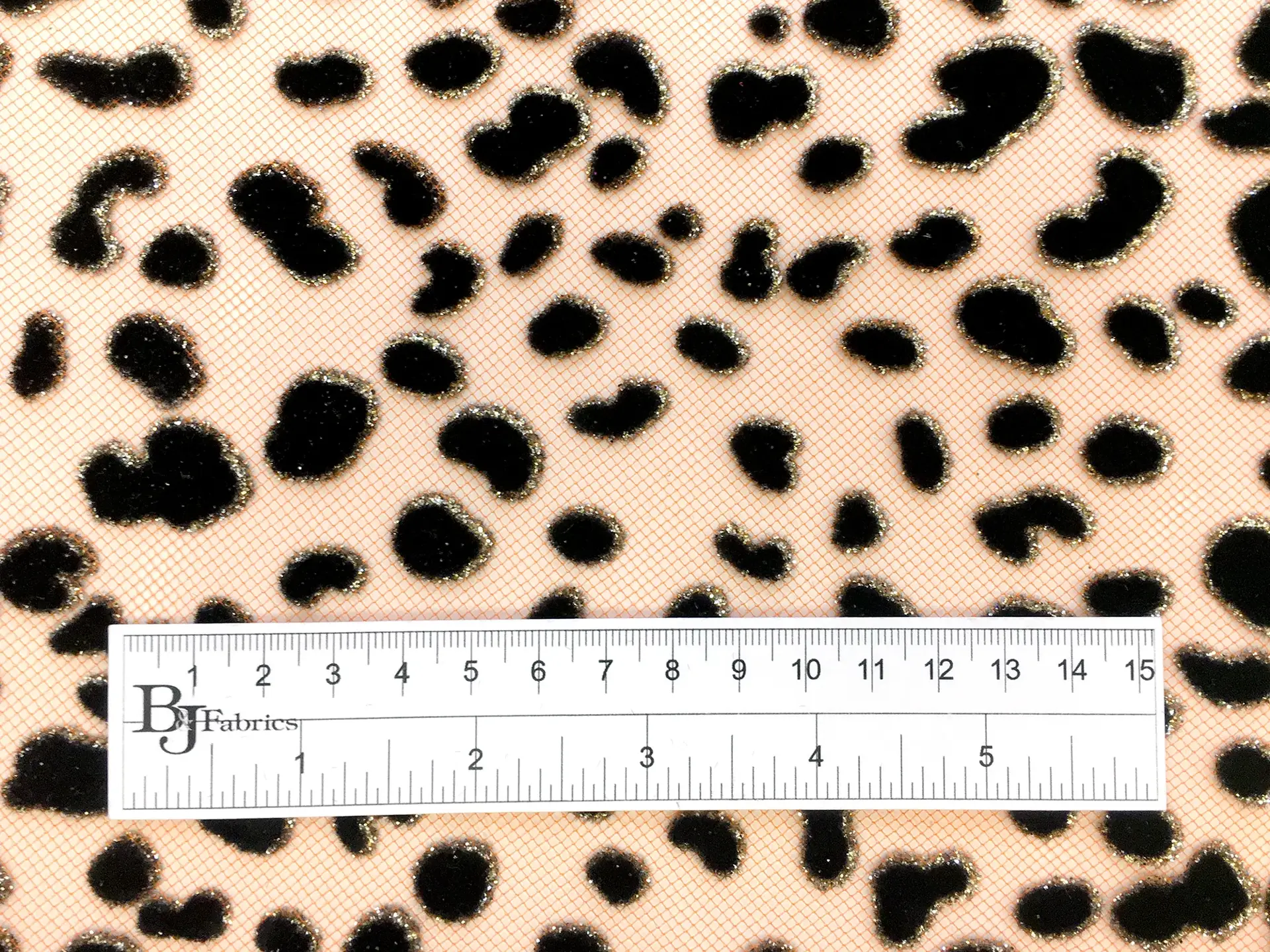 Metallic Flocking on Tulle in Leopard Print